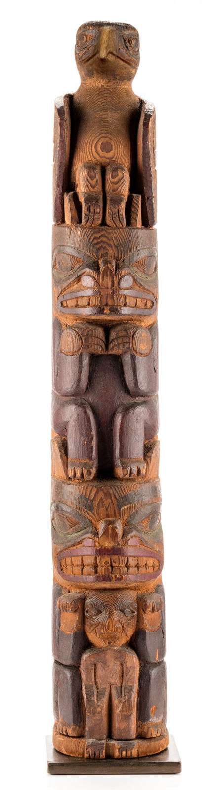 ROBERT RIDLEY (1855-1934) HAIDA, Model Totem Pole, c. 1910-1915