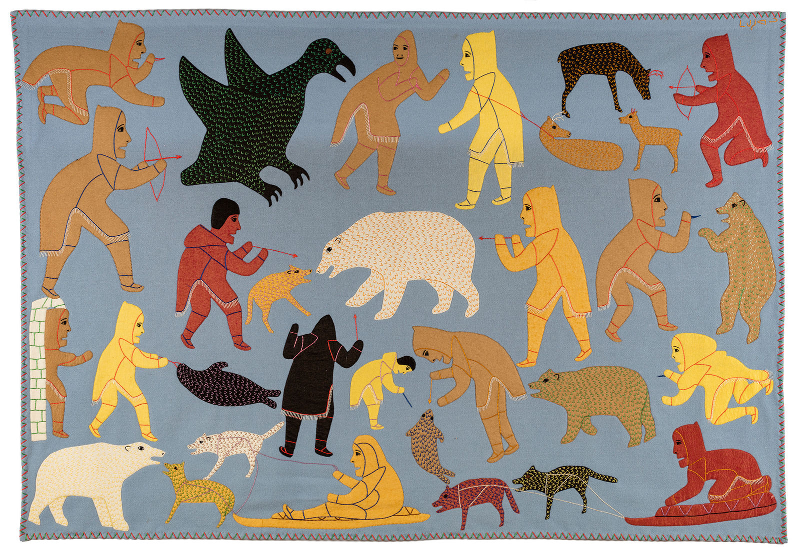 VICTORIA MAMNGUQSUALUK (1930-2016) QAMANI'TUAQ (BAKER LAKE), Untitled (Scenes of Hunting), early 1970s