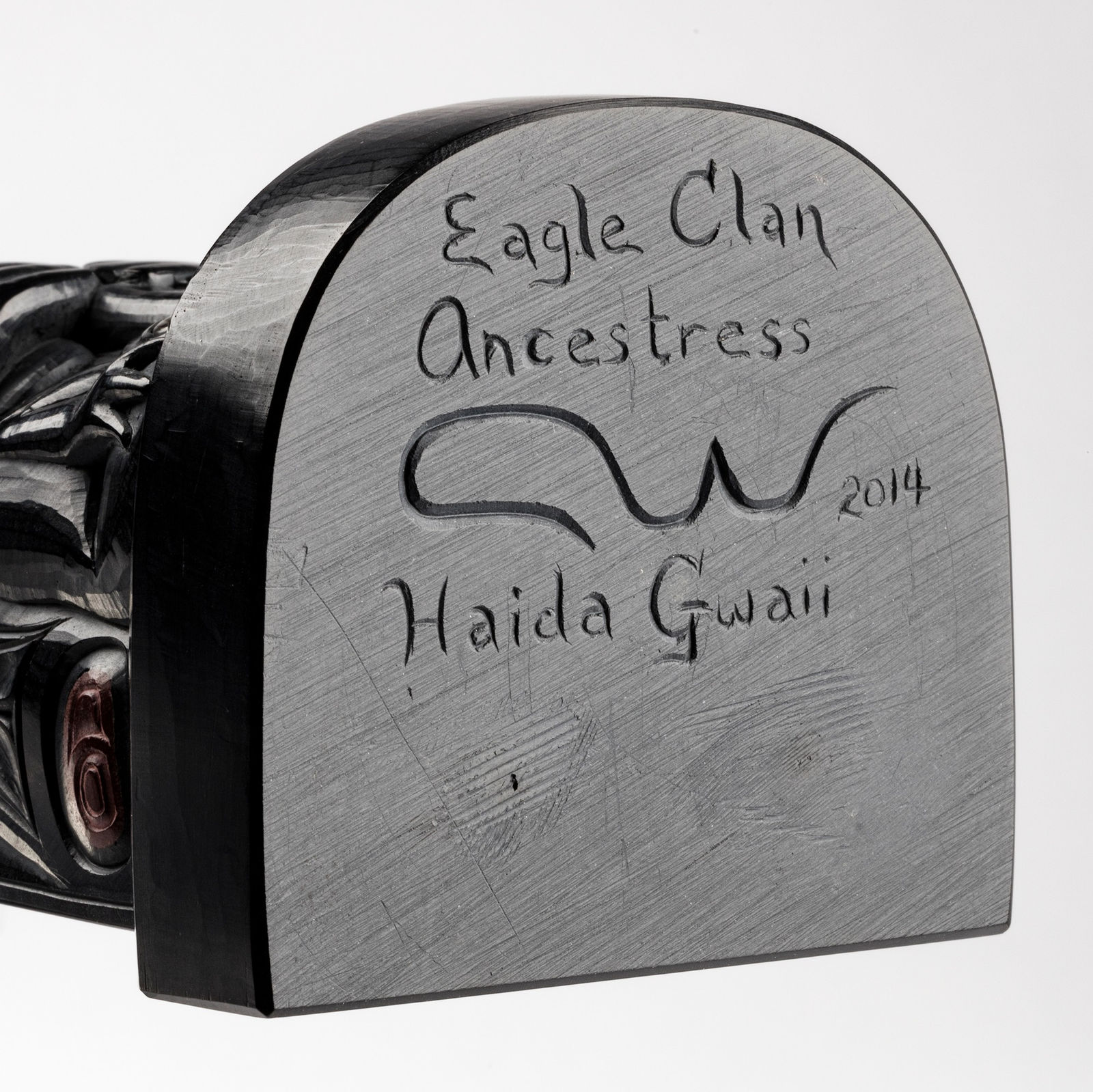 CHRISTIAN WHITE (1962-) OLD MASSET, HAIDA GWAII, Eagle Clan Ancestress Model Totem Pole, 2014