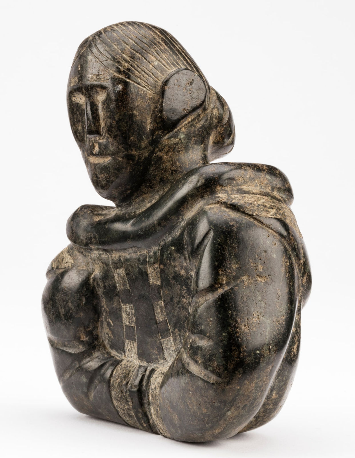 Possibly QAQAQ (KAKA) ASHOONA (1928-1996) KINNGAIT (CAPE DORSET), Bust of a Woman with Plaited Hair, c. 1952-54