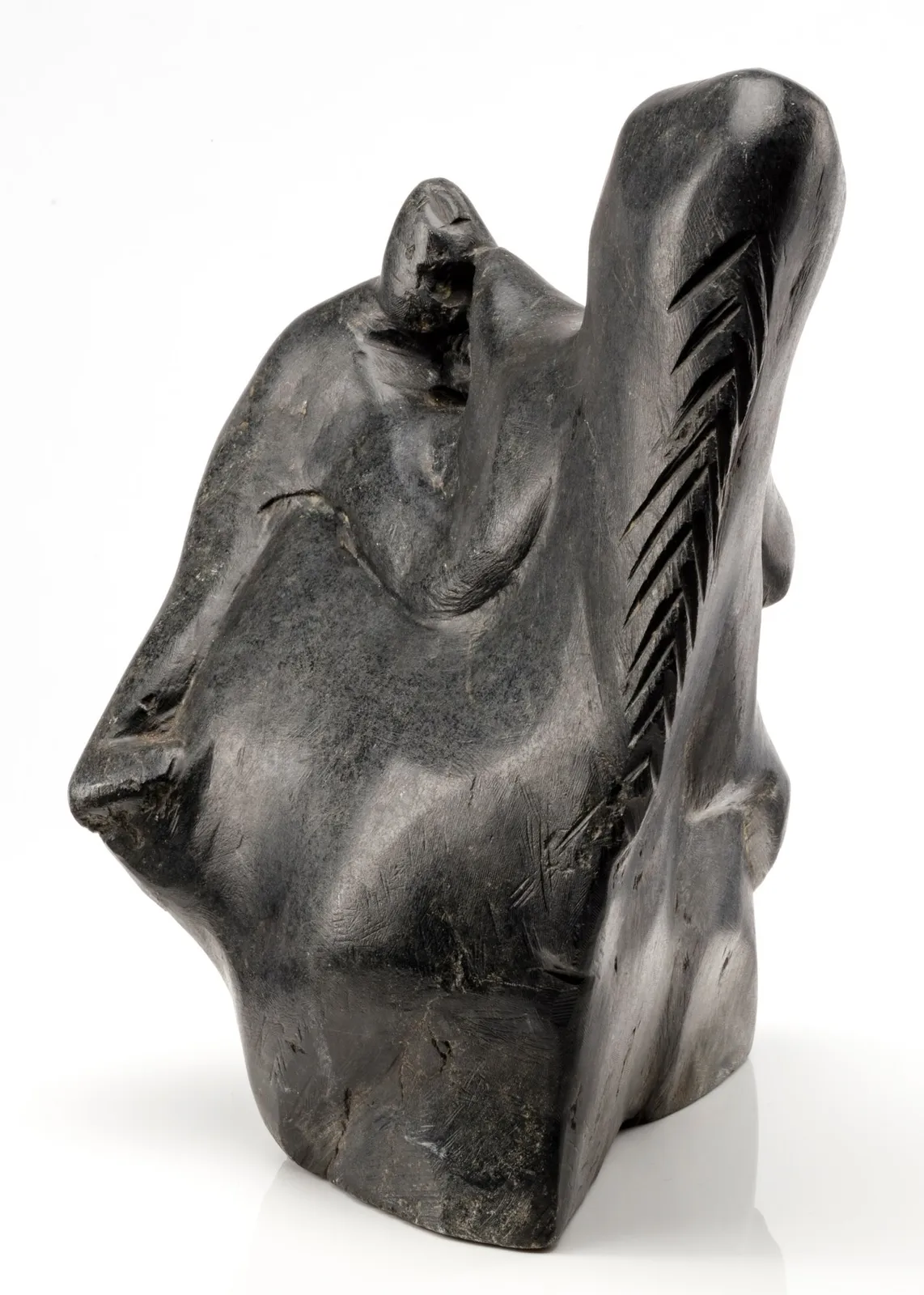 ELIZABETH NUTARAALUK AULATJUT (1914-1998) ARVIAT (ESKIMO POINT), Mother Nursing a Child, c. 1980