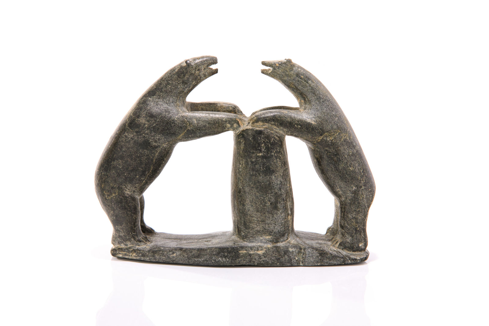 PINGU ALAKU (1930-1975) GEORGE RIVER (KANGIQSUALUJJUAQ), Sparring Polar Bears, 1970s