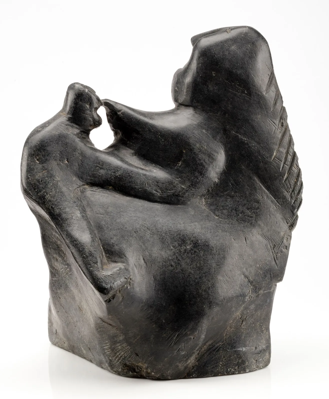 ELIZABETH NUTARAALUK AULATJUT (1914-1998) ARVIAT (ESKIMO POINT), Mother Nursing a Child, c. 1980