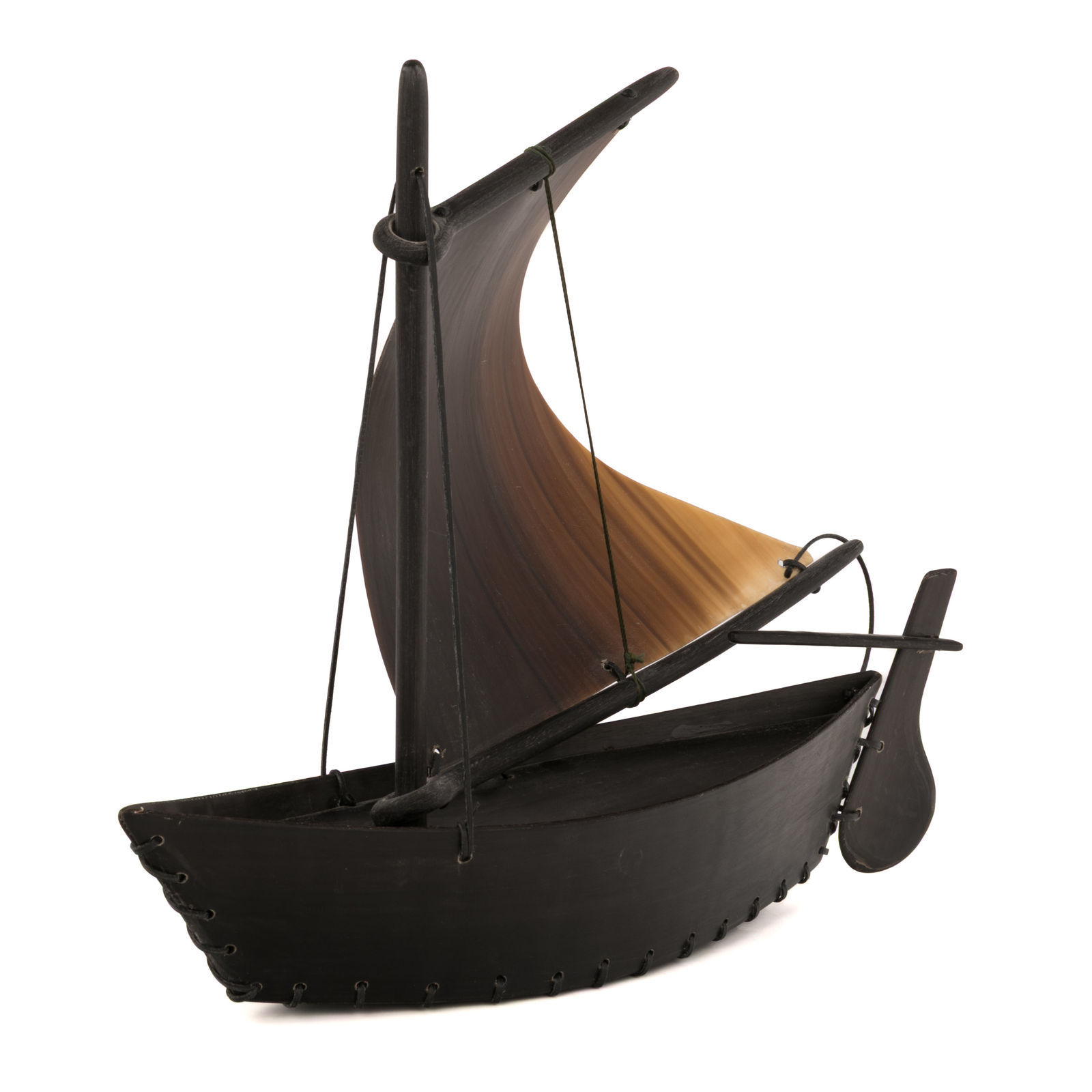 ALLEN KULUKHON (1931-1997), SIBERIAN YUPIK, GAMBELL, ST. LAWRENCE ISLAND, Model Whaling Boat, c. 1960s