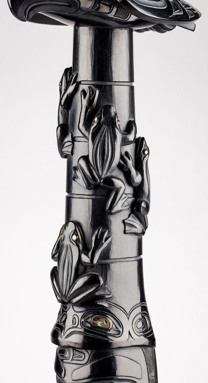 CHRISTIAN WHITE (1962-) OLD MASSET, HAIDA GWAII, Eagle Clan Ancestress Model Totem Pole, 2014