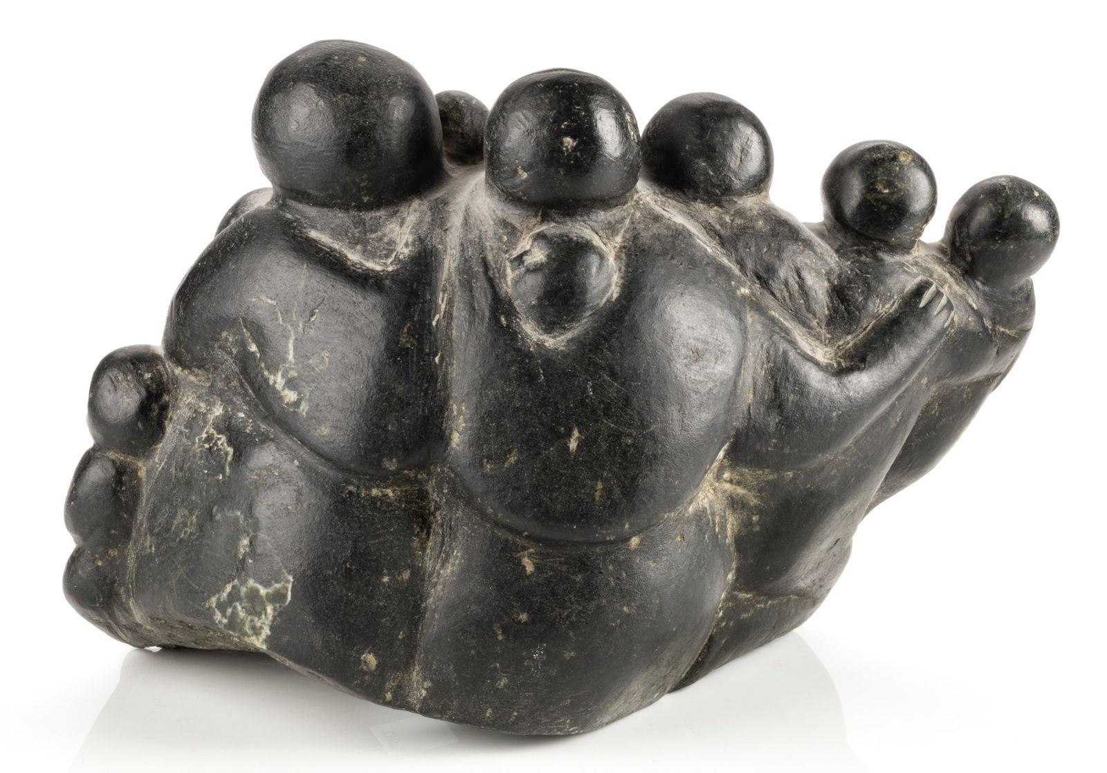 MIRIAM NANURLUQ QIYUK (1933-2016) QAMANI'TUAQ (BAKER LAKE), Family Group, early 1970s