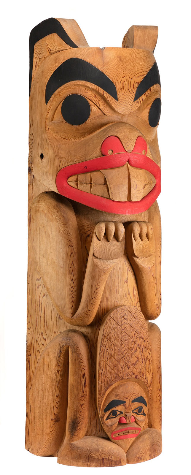 CHARLES PETER (CHUCK) HEIT (YA’YA) (1951-2021) GITXSAN; With possible assistance from REG DAVIDSON (SKIL KAAT'LASS) (1954-) HAIDA, MASSET, and RODNEY HARRIS (1961-), KISPIOX, BC, GITXSAN or RICHARD HARRIS, GITXSAN, Beaver Totem Pole, 1983