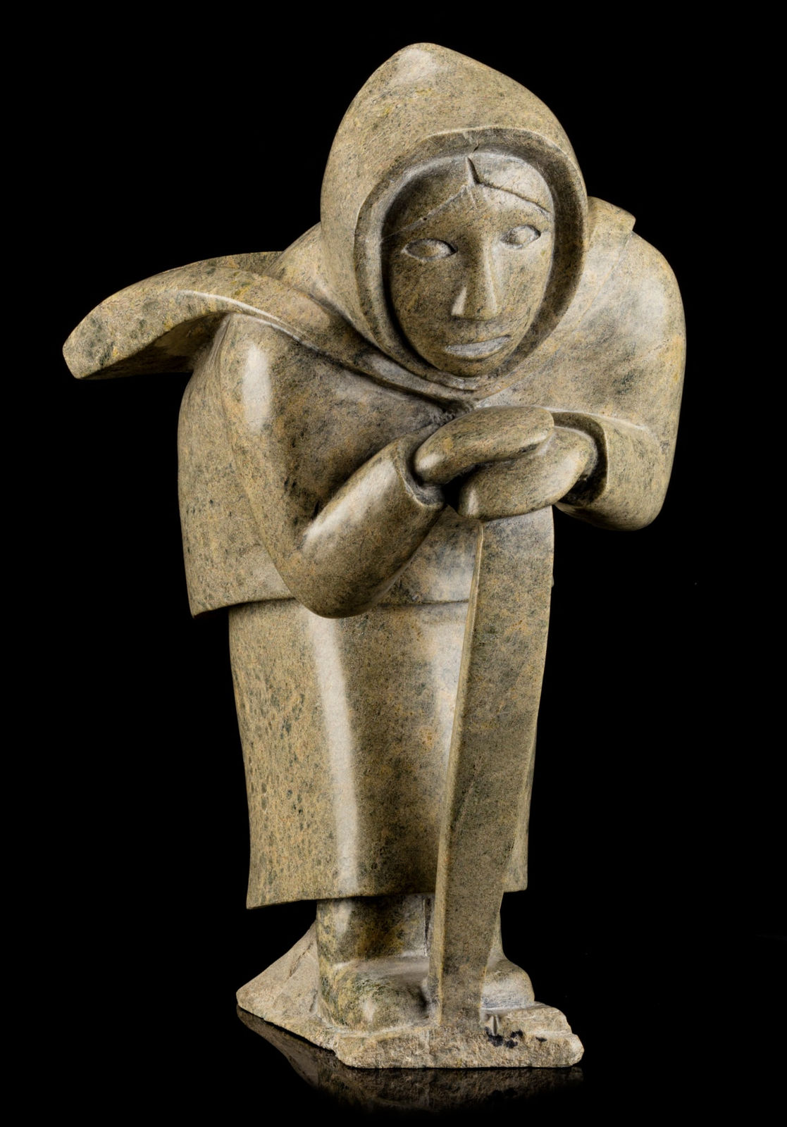 OVILOO TUNNILLIE, R.C.A. (1949-2014) KINNGAIT (CAPE DORSET), Ikayukta Tunnillie Carrying her Drawings to the Co-op, 1997