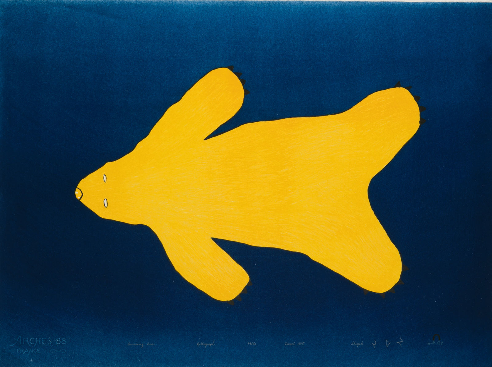 SHEOJUK ETIDLOOIE (1932-1999) KINNGAIT (CAPE DORSET), Swimming Bear, 1995 #29