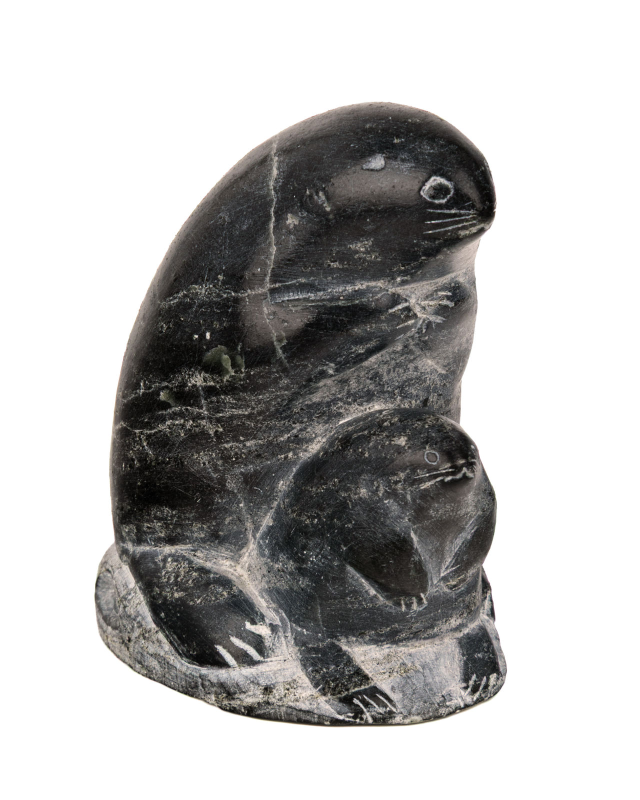 MAKUSI PANGUTU ANAUTA (1939-), PUVIRNITUQ (POVUNGNITUK) / AKULIVIK, Mother Lemming, Sheltering her Young, 1961