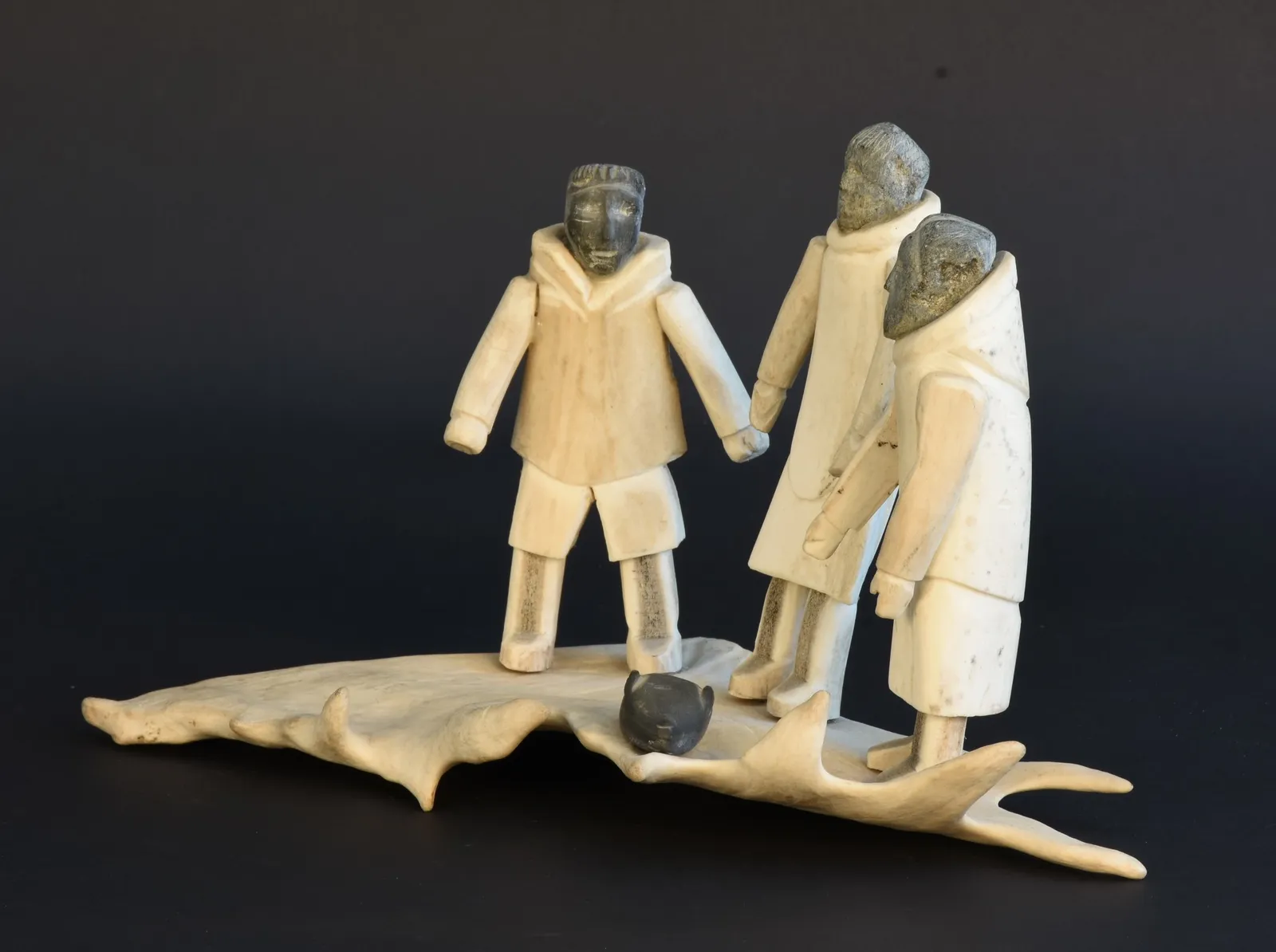 MARTHA IKIPERIAK EEKERKIK (1912-1979) ARVIAT (ESKIMO POINT), Family with Seal, c. 1975