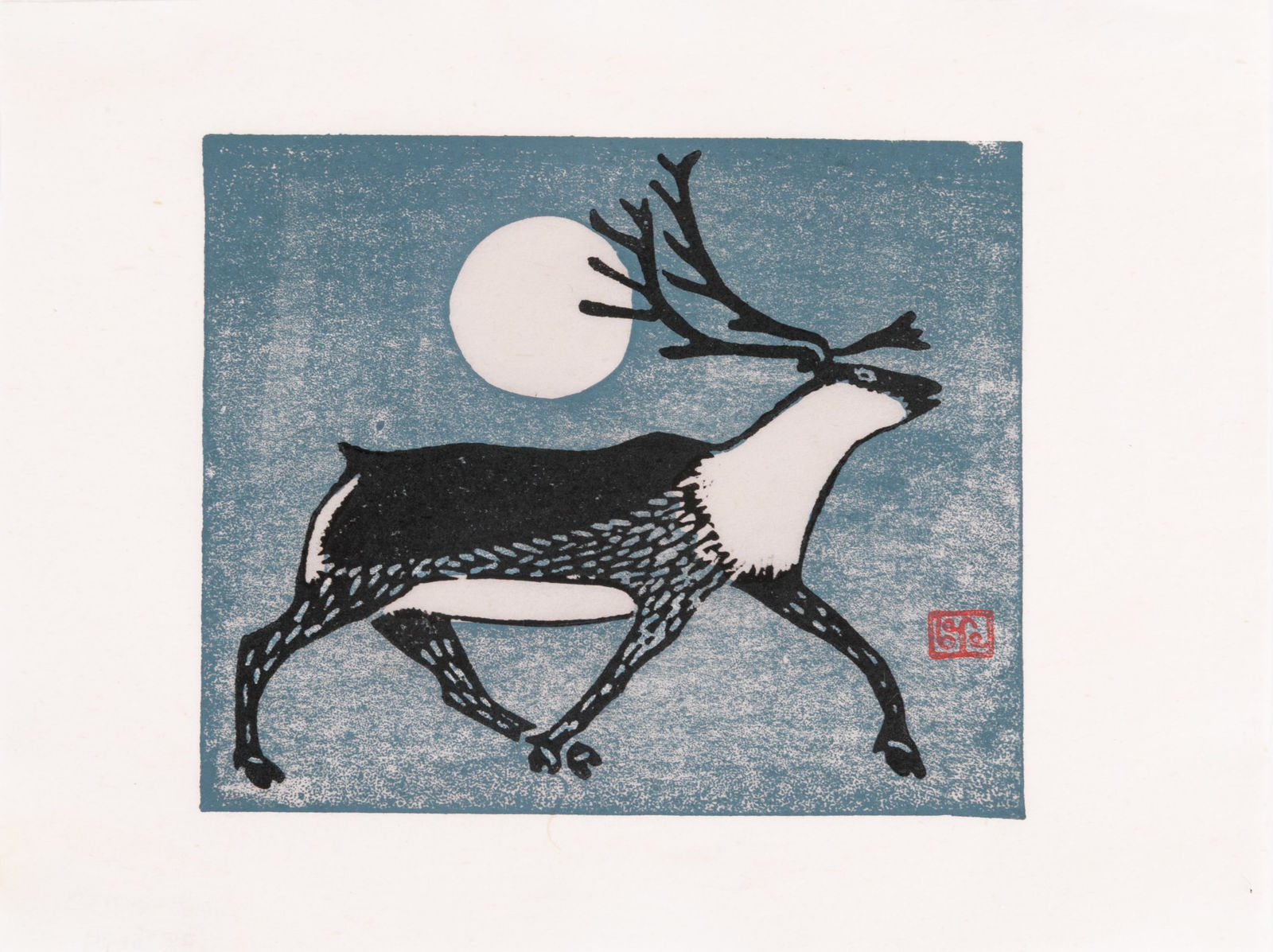 KANANGINAK POOTOOGOOK, R.C.A. (1935-2010) KINNGAIT (CAPE DORSET), Running Caribou (Caribou), 1958 (Experimental Collection 1957-58)