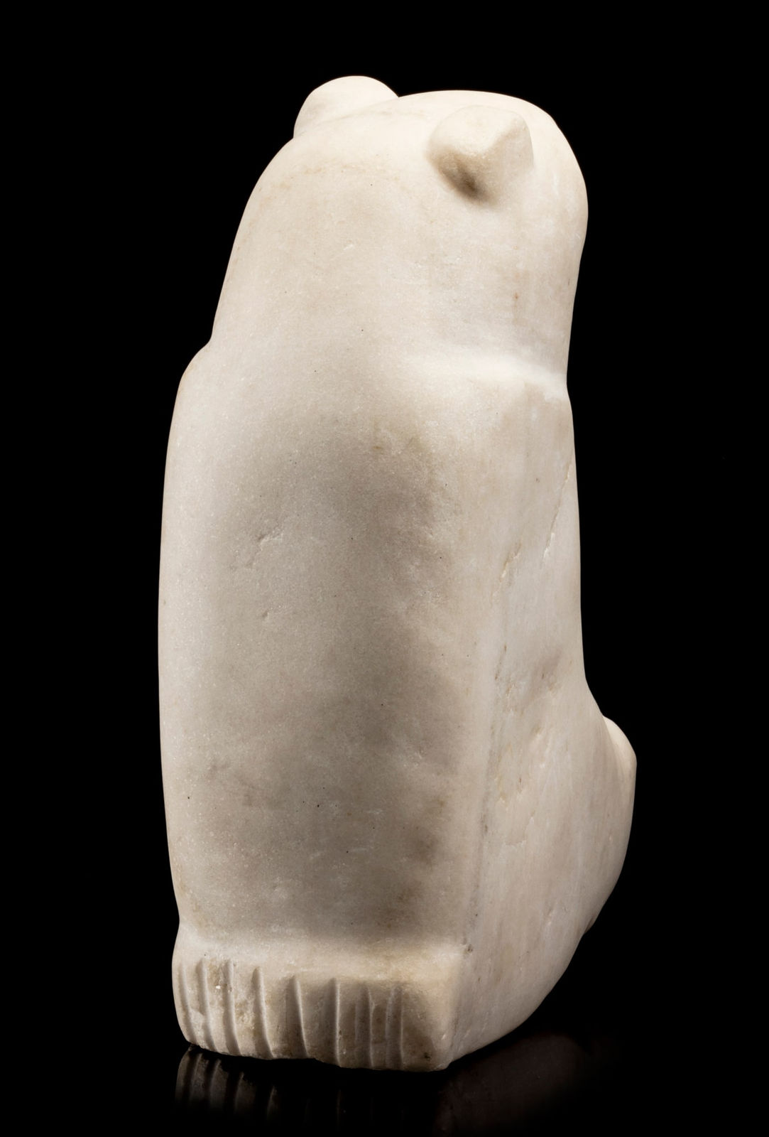 LATCHOLASSIE AKESUK (1919-2000) KINNGAIT (CAPE DORSET), Seated Owl Spirit, early 1970s