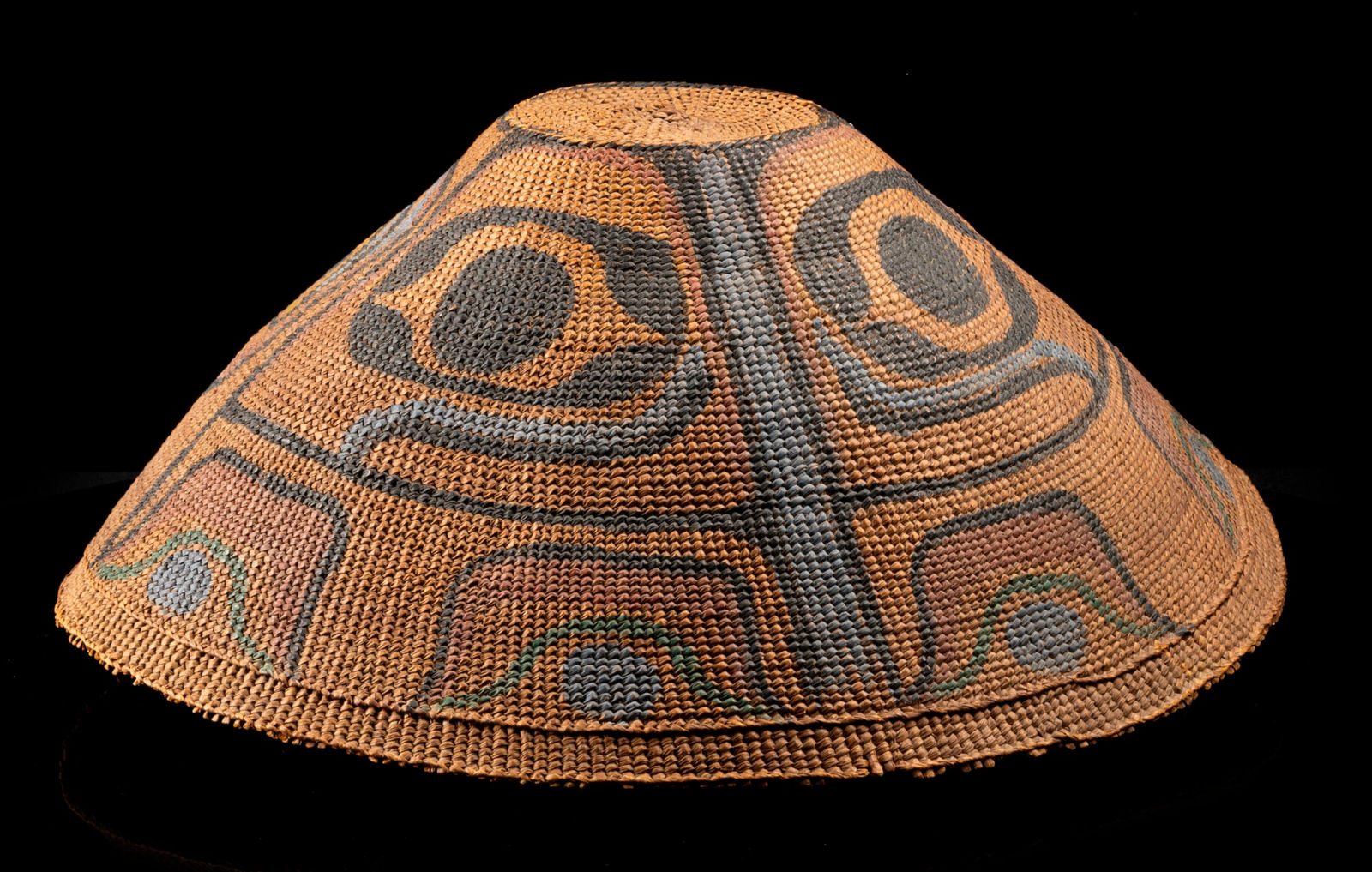 UNIDENTIFIED NUU-CHAH-NULTH or MAKAH ARTIST, Painted Rain Hat, c. 1920s or 1930s