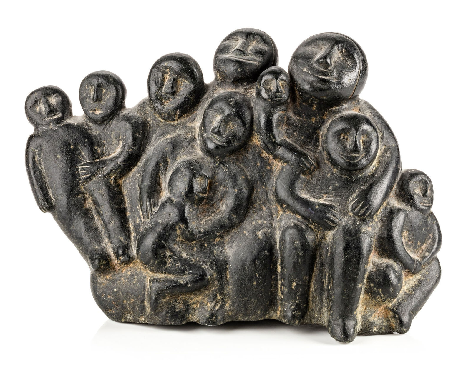 MIRIAM NANURLUQ QIYUK (1933-2016) QAMANI'TUAQ (BAKER LAKE), Family Group, early 1970s