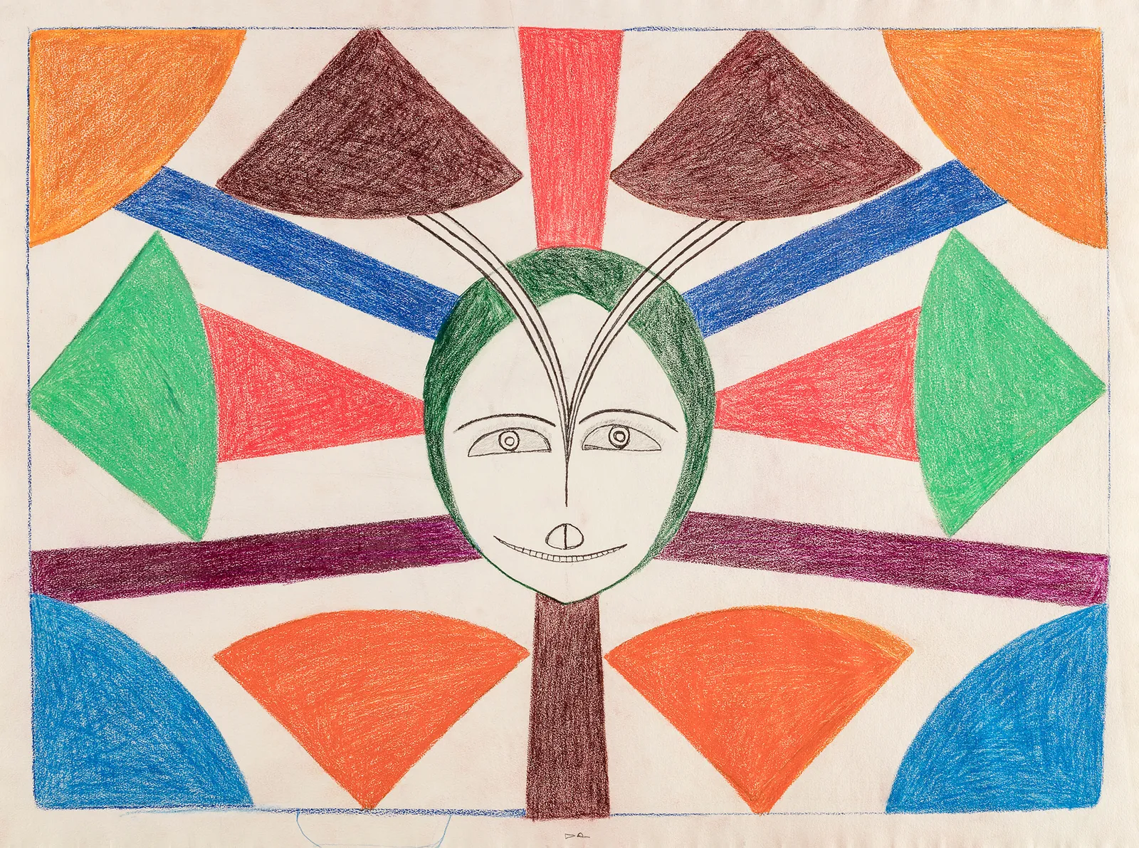 JESSIE OONARK, O.C., R.C.A (1906-1985) QAMANI'TUAQ (BAKER LAKE), Face with Ulus, c. 1974