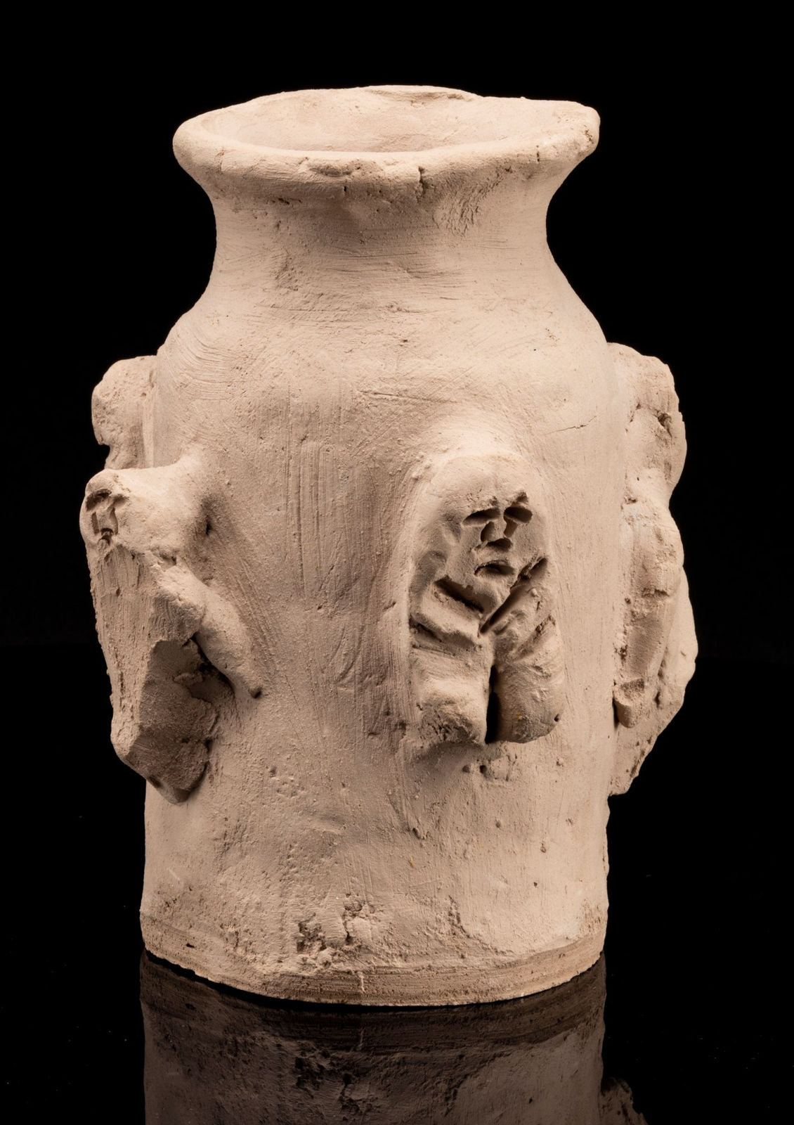 JOHN KAVIK (1897-1993) KANGIQLINIQ (RANKIN INLET), Pot with Figures, early 1970s