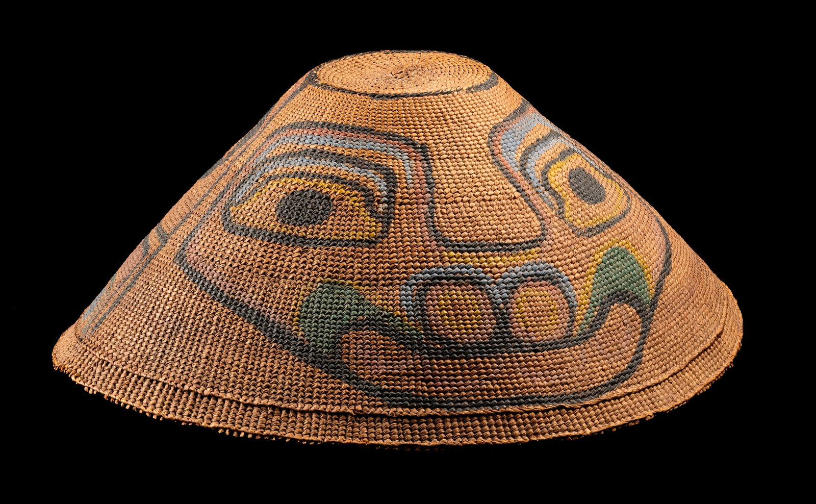 UNIDENTIFIED NUU-CHAH-NULTH or MAKAH ARTIST, Painted Rain Hat, c. 1920s or 1930s