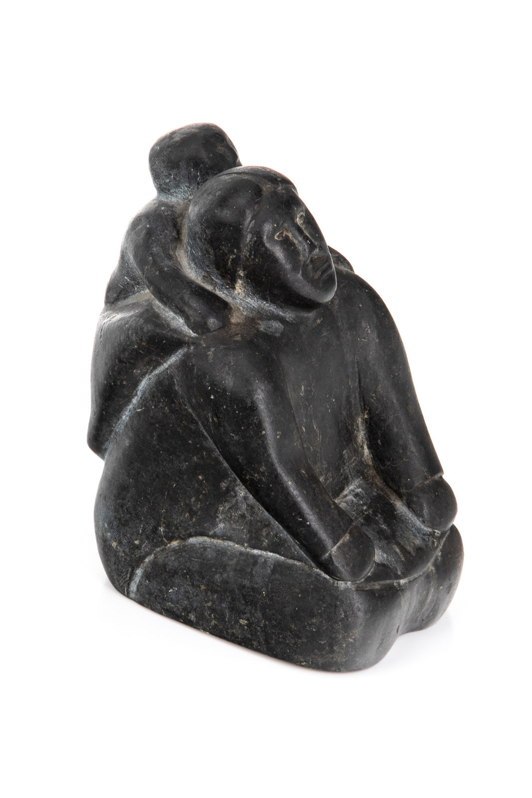 Possibly: JACOB IRKOK (1937-2009) ARVIAT (ESKIMO POINT), Kneeling Mother with Child in her Amaut, late 1970s