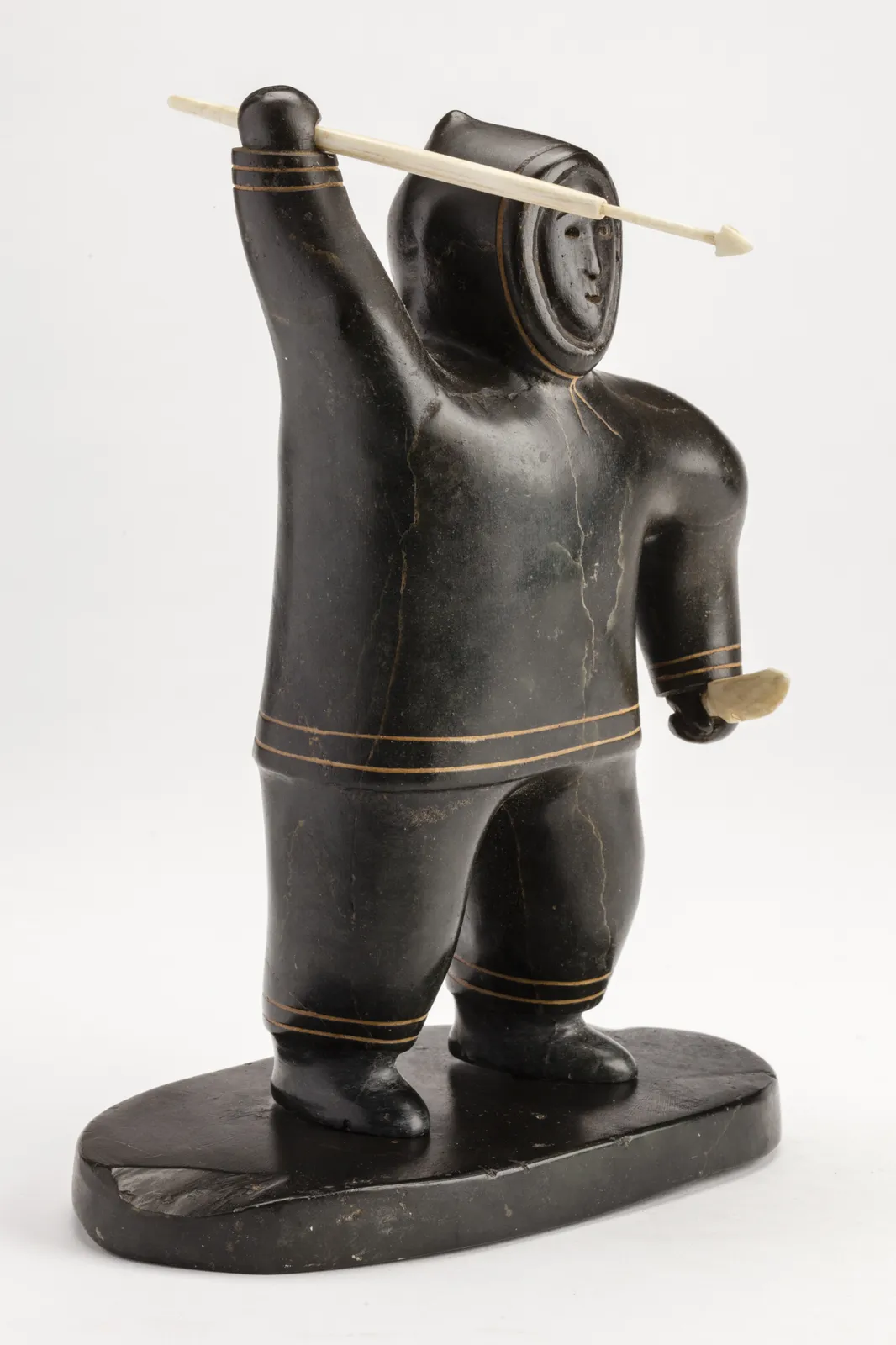 AKEEAKTASHUK (1898-1954) INUKJUAK (PORT HARRISON), Hunter with Spear and Knife, c. 1950