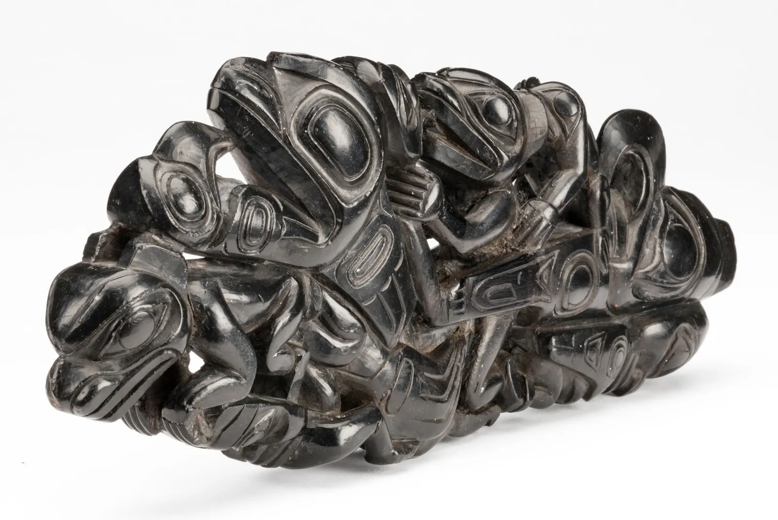 UNIDENTIFIED HAIDA MAKER, Early Haida-Motif Panel Pipe, c. 1830s