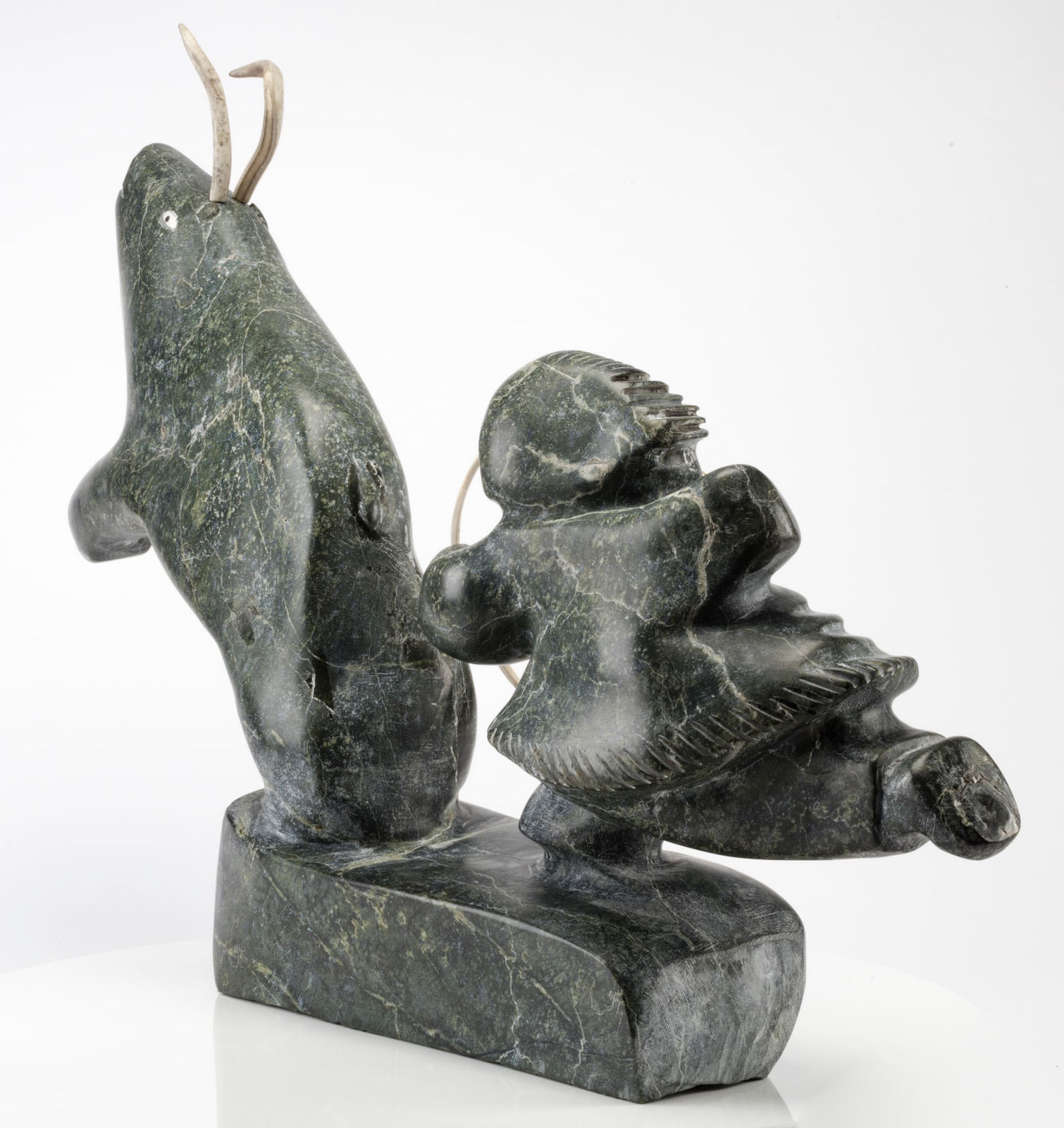 JUDAS ULLULAQ (1937-1999) Uqsuqtuuq (Gjoa Haven), Man Chasing Caribou, early 1990s