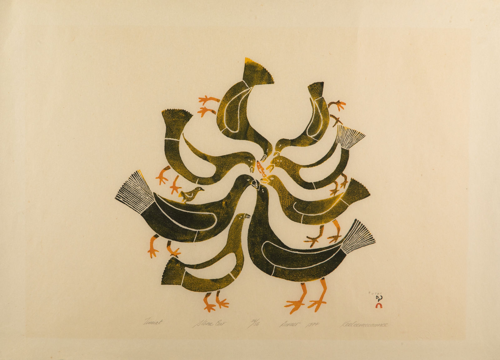 KEELEEMEEOOMEE SAMUALIE (1919-1983) KINNGAIT (CAPE DORSET), Timiat, 1974 #48