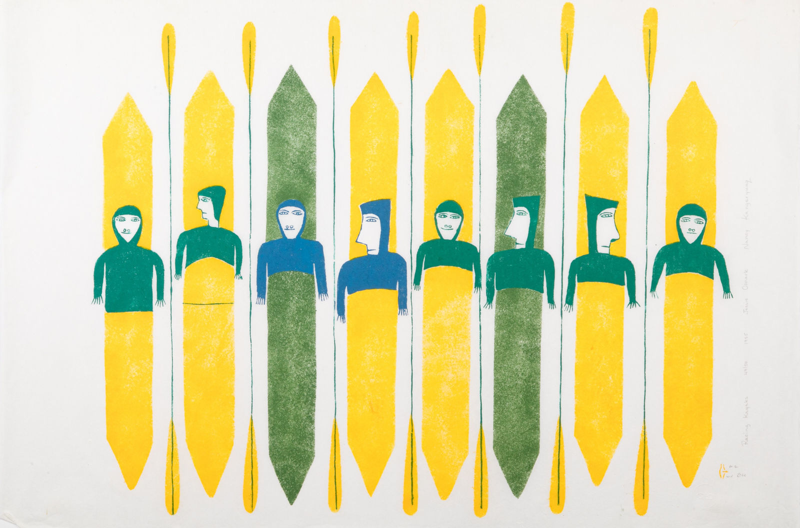 JESSIE OONARK, O.C., R.C.A (1906-1985) QAMANI'TUAQ (BAKER LAKE), Racing Kayaks, 1985 #21