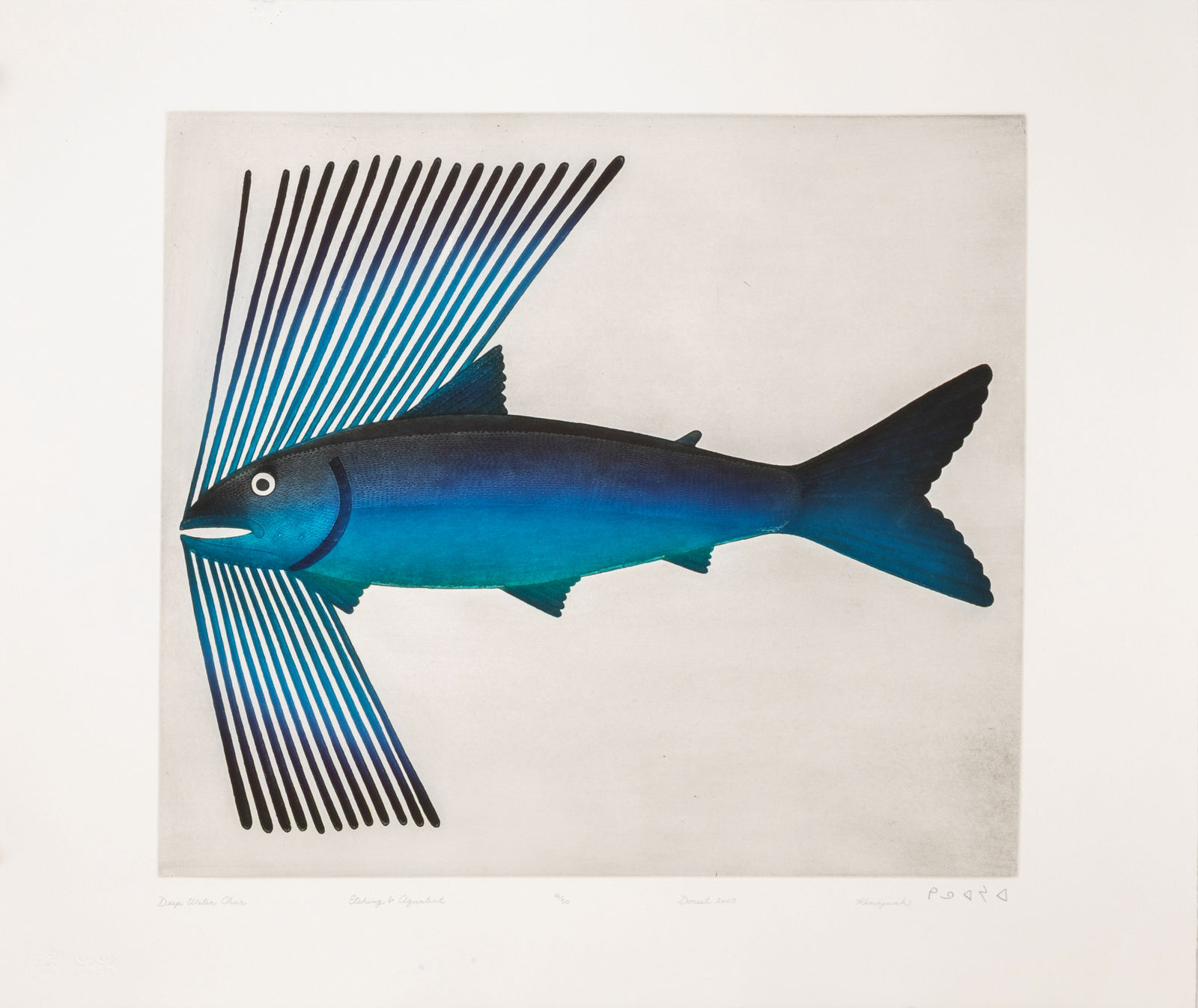 KENOJUAK ASHEVAK, C.C., R.C.A. (1927-2013) KINNGAIT (CAPE DORSET), Deep Water Char, 2003 #12