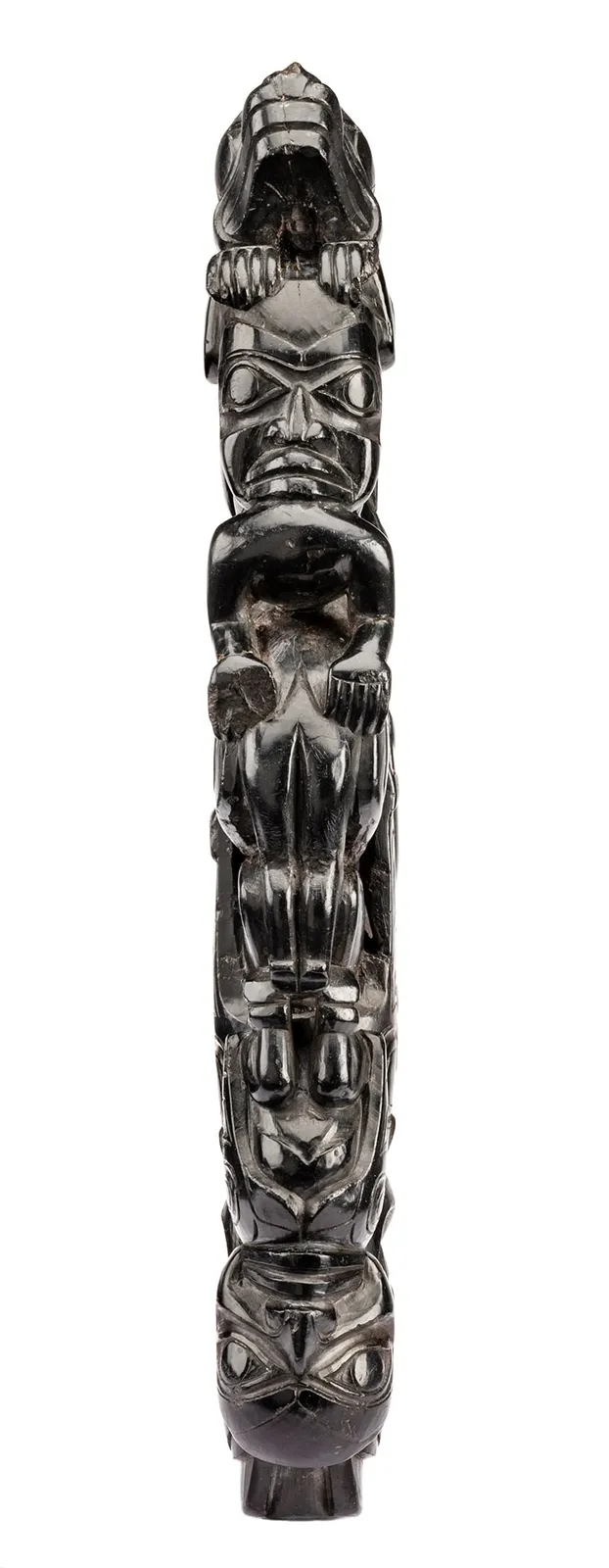 UNIDENTIFIED HAIDA MAKER, Early Haida-Motif Panel Pipe, c. 1830s