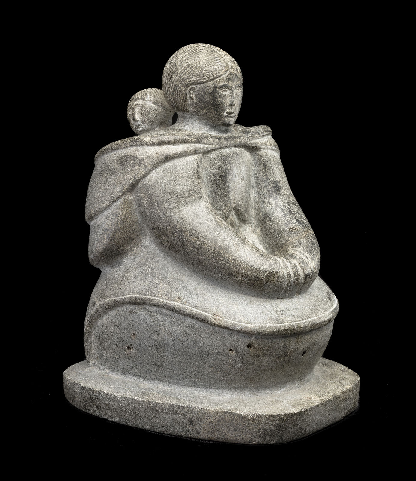 MANU KANARJUAQ QAUNNAALUK (1929-D?) IVUJIVIK, Seated Woman and Child, c. 1958