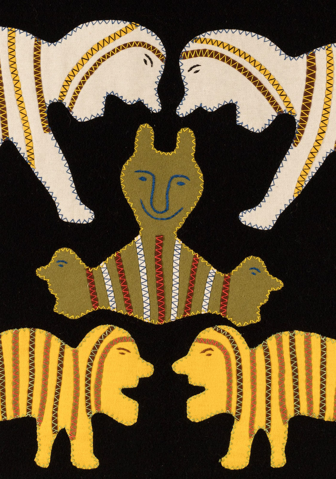 IRENE AVAALAAQIAQ TIKTAALAAQ (1941-) QAMANI'TUAQ (BAKER LAKE), Untitled Work on Cloth, c. 1975-6