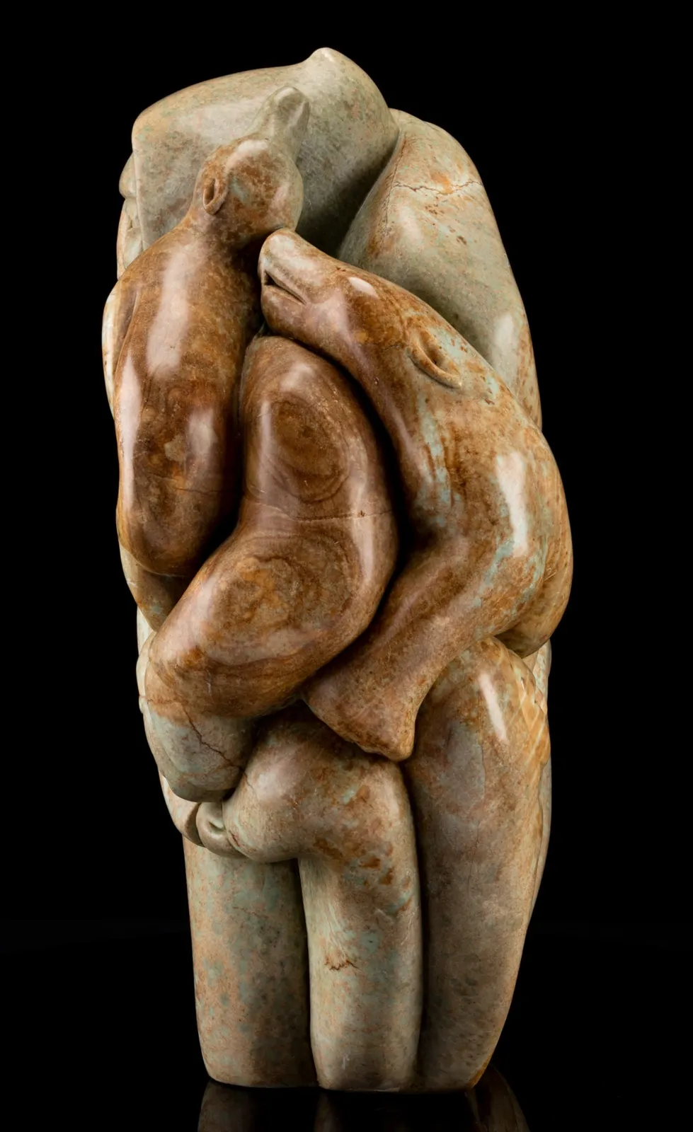 ABRAHAM ANGHIK RUBEN, O.C. (1951-) PAULATUK / SALT SPRING ISLAND, B.C, Mothers and Children, with Animal Spirits, c. 2000