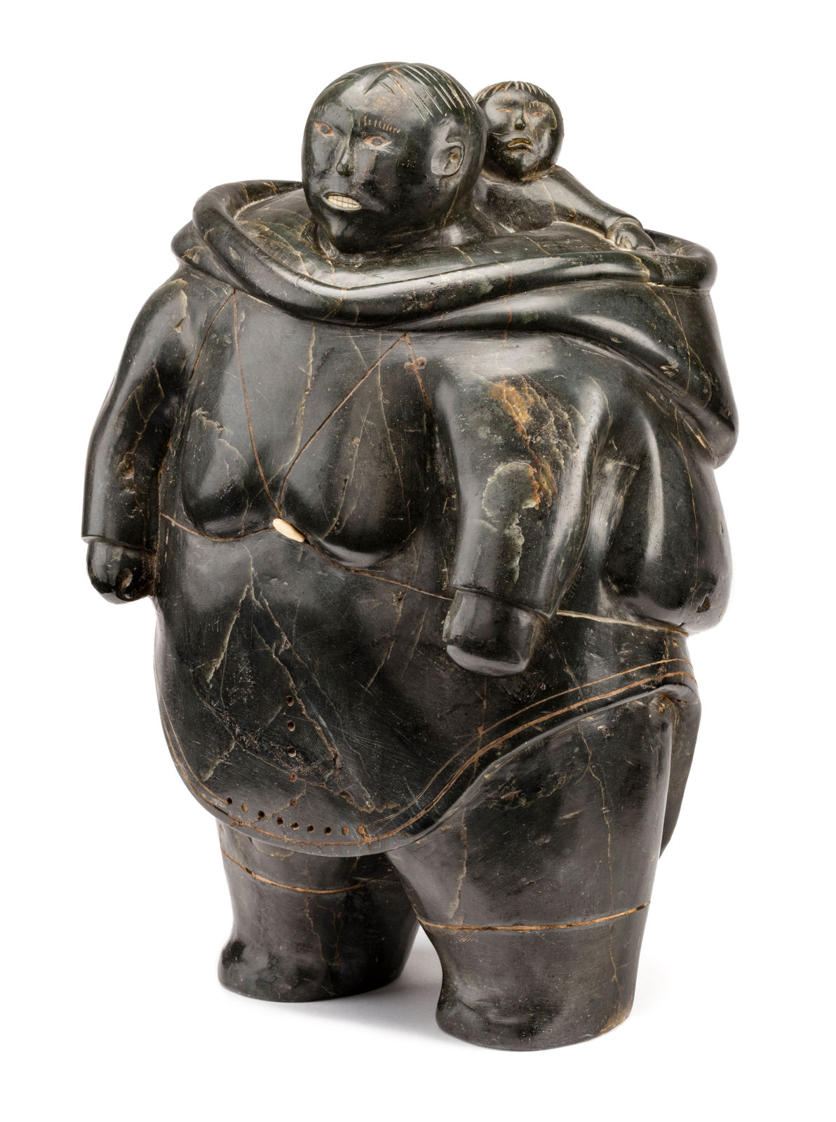 ISA AQIATTUSUK SMILER (1921-1986) INUKJUAK (PORT HARRISON), Standing Mother and Child, c. 1953