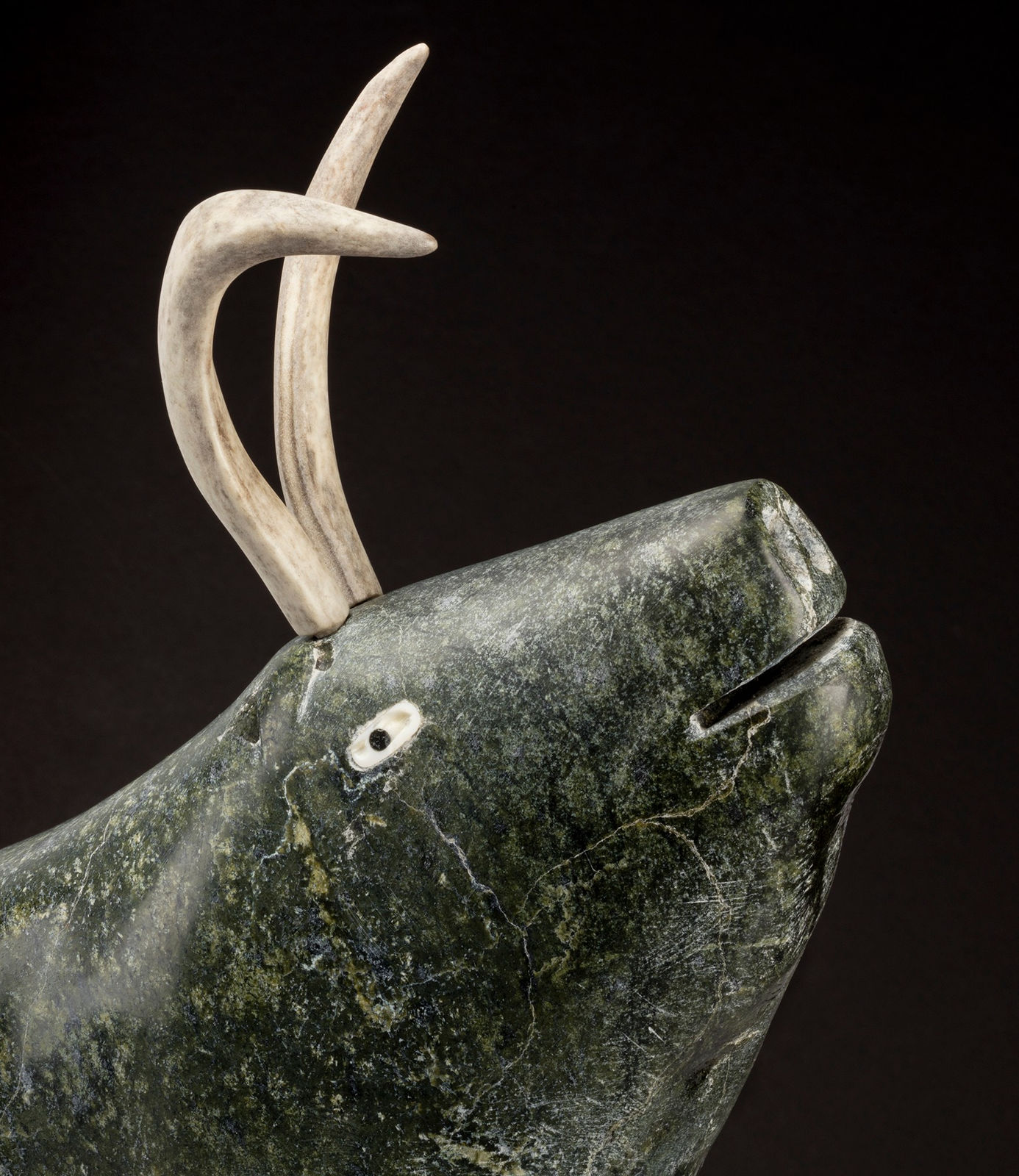 JUDAS ULLULAQ (1937-1999) Uqsuqtuuq (Gjoa Haven), Man Chasing Caribou, early 1990s