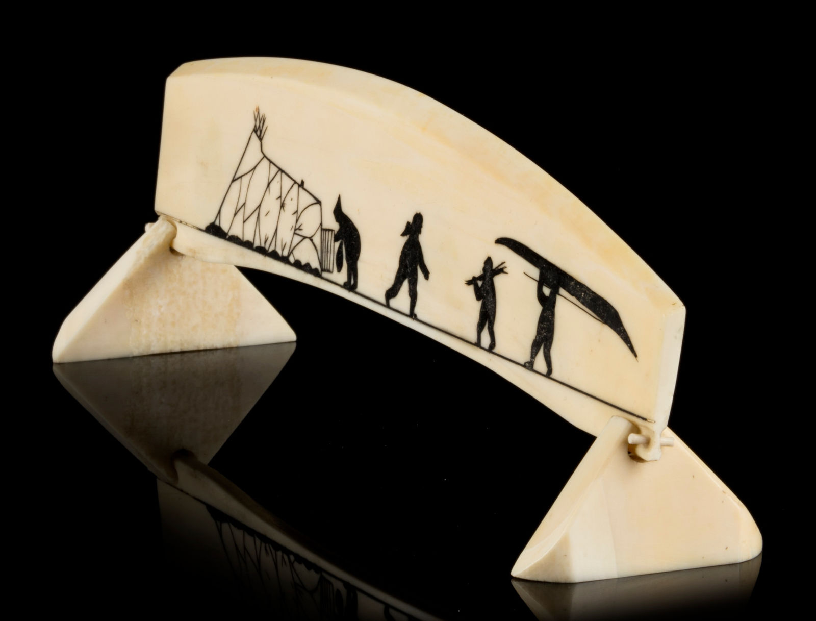 Possibly NIVIAQSI (NIVIAKSIAK) (1908-1959) m., KINNGAIT (CAPE DORSET), Double-Sided Pictorial Panel, late 1940s or early 1950s