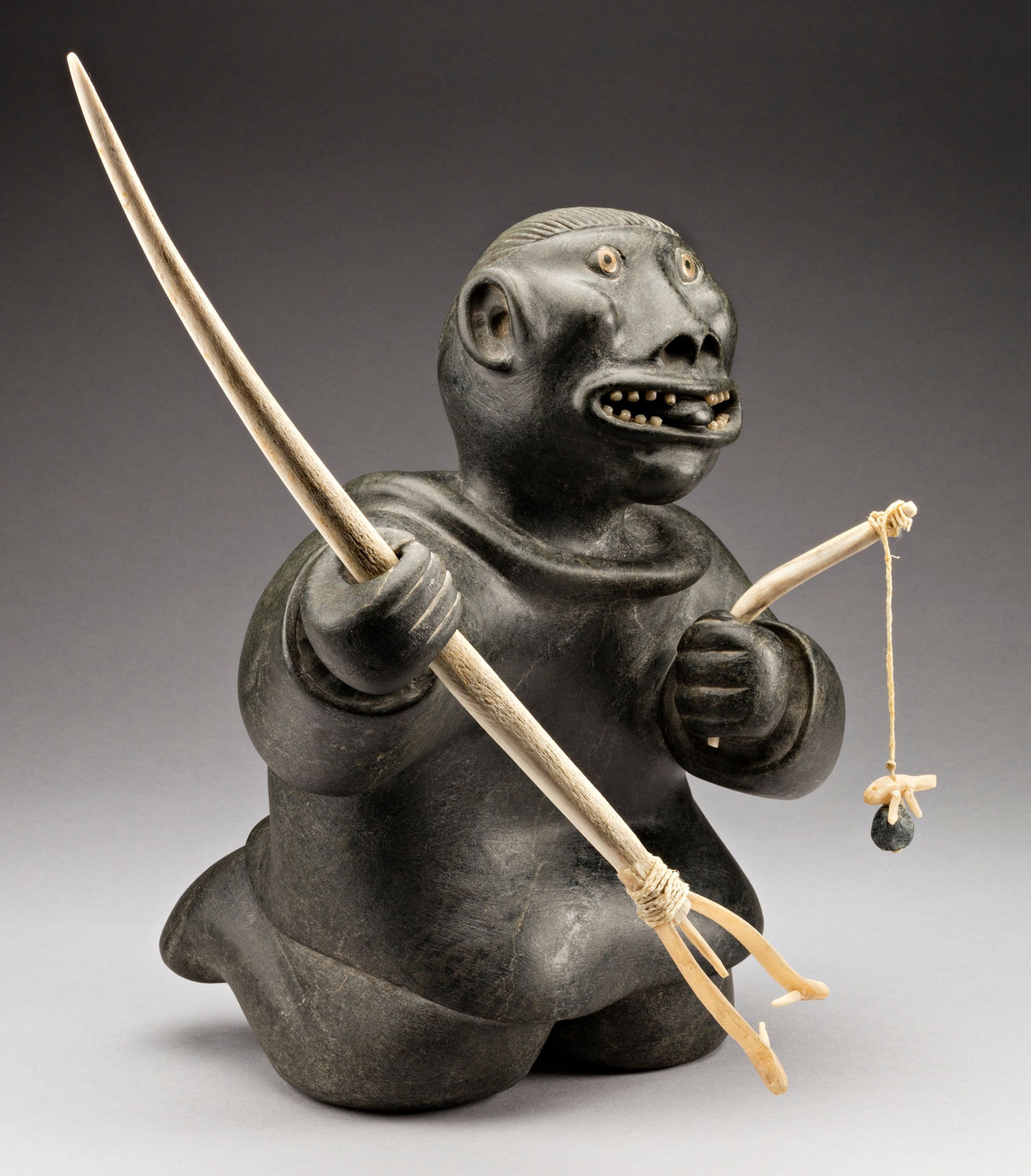 JUDAS ULLULAQ (1937-1999) Uqsuqtuuq (Gjoa Haven), Excited Fisherman, c. 1984