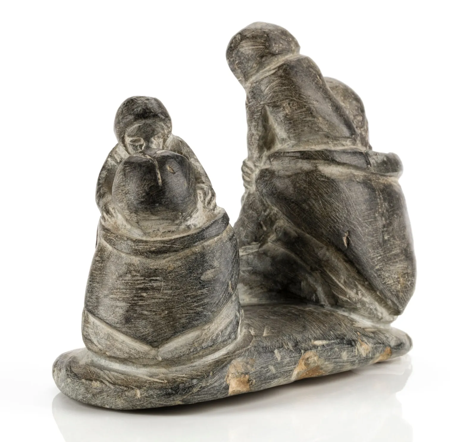 ENNUTSIAK (1893-1967) IQALUIT (FROBISHER BAY), Two Mothers and Children, c. 1959