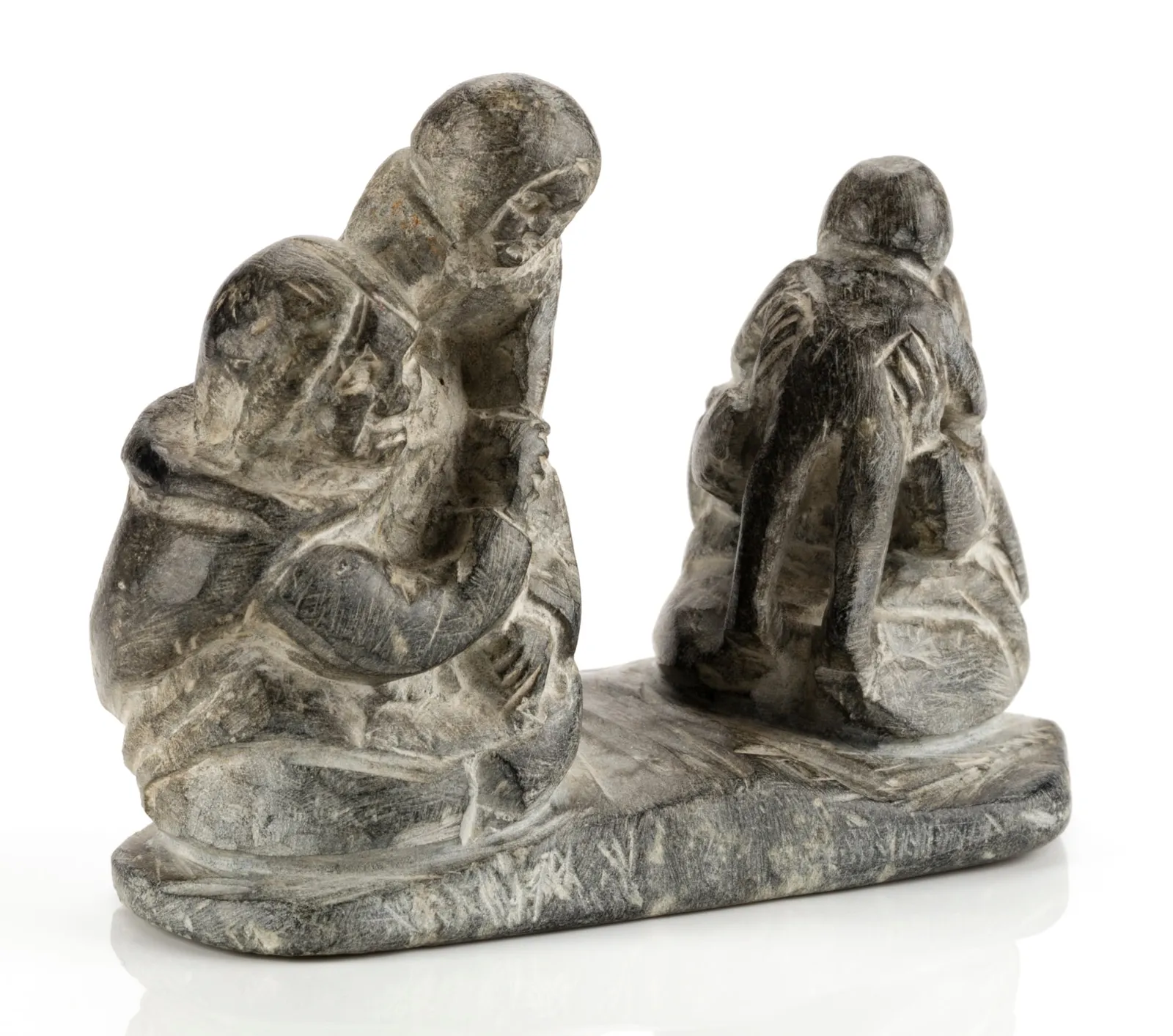 ENNUTSIAK (1893-1967) IQALUIT (FROBISHER BAY), Two Mothers and Children, c. 1959