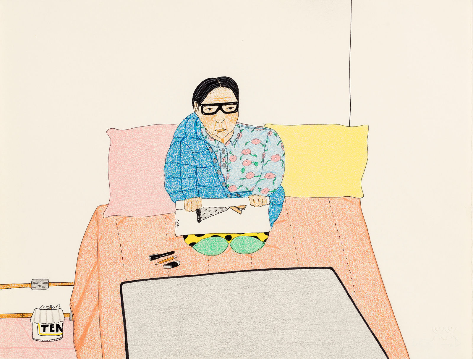 ANNIE POOTOOGOOK (1969-2016) KINNGAIT (CAPE DORSET), Portrait of My Grandmother Pitseolak, 2011