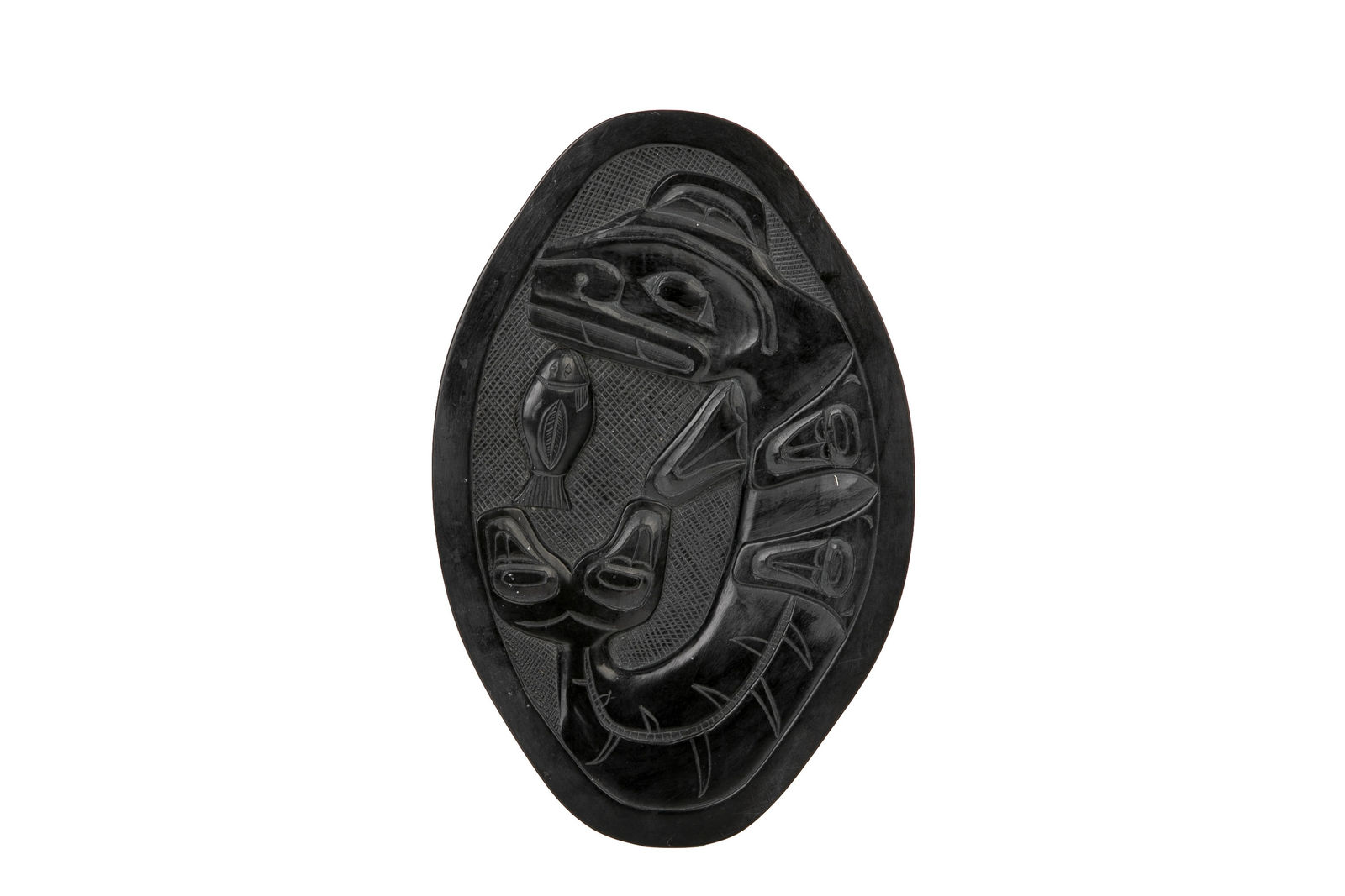 RUFUS MOODY, C.M. (1923-1998) SKIDEGATE, B.C., Double-Finned Killer Whale Platter, 15 October 1974