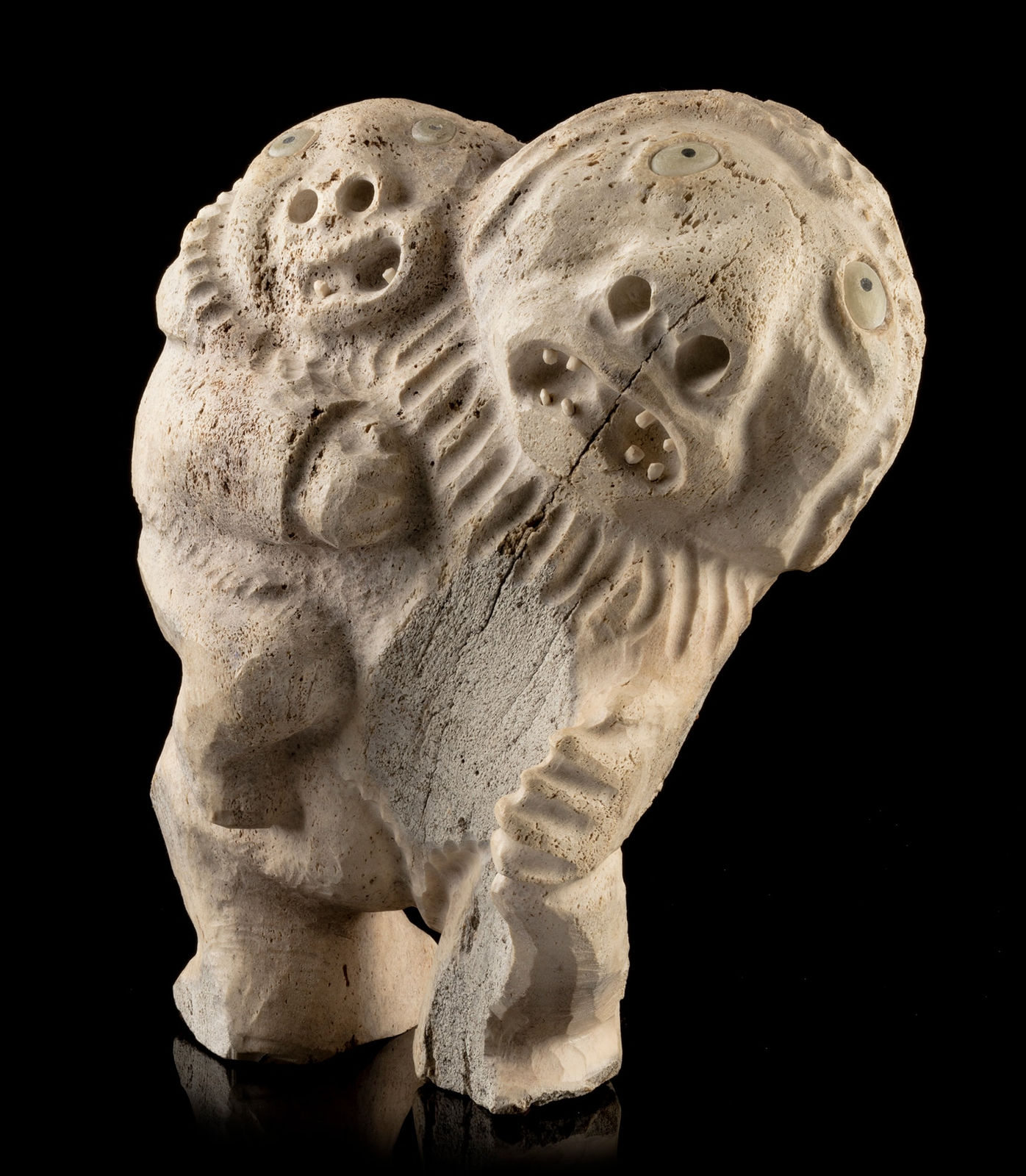 URIASH PUQIQNAK (1946-) UQSUQTUUQ (GJOA HAVEN), Frighted Mother and Child, c. mid 1990s