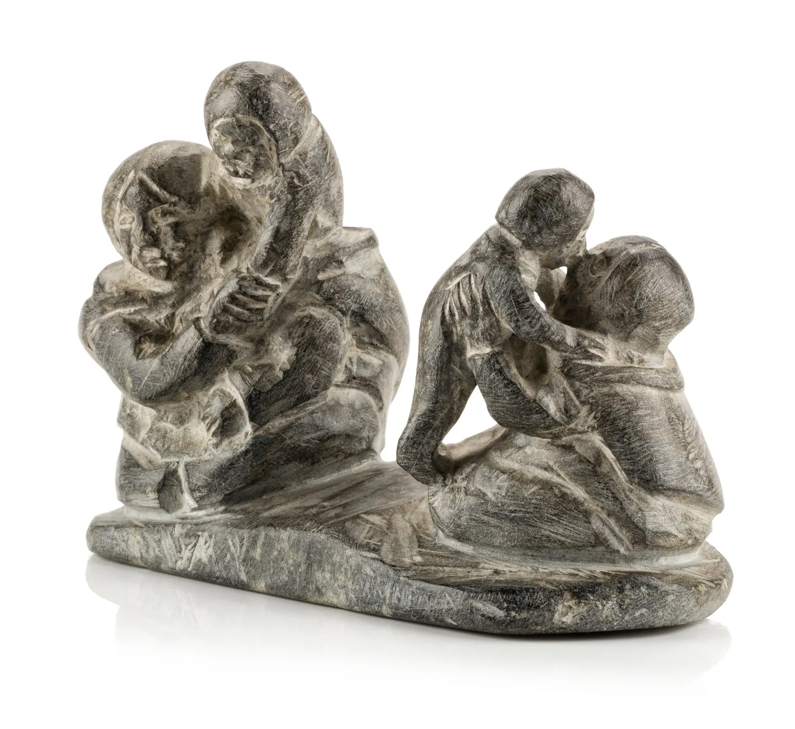 ENNUTSIAK (1893-1967) IQALUIT (FROBISHER BAY), Two Mothers and Children, c. 1959