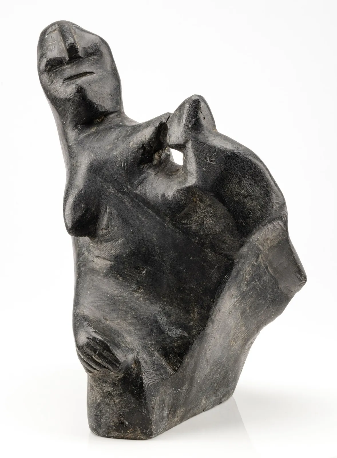 ELIZABETH NUTARAALUK AULATJUT (1914-1998) ARVIAT (ESKIMO POINT), Mother Nursing a Child, c. 1980