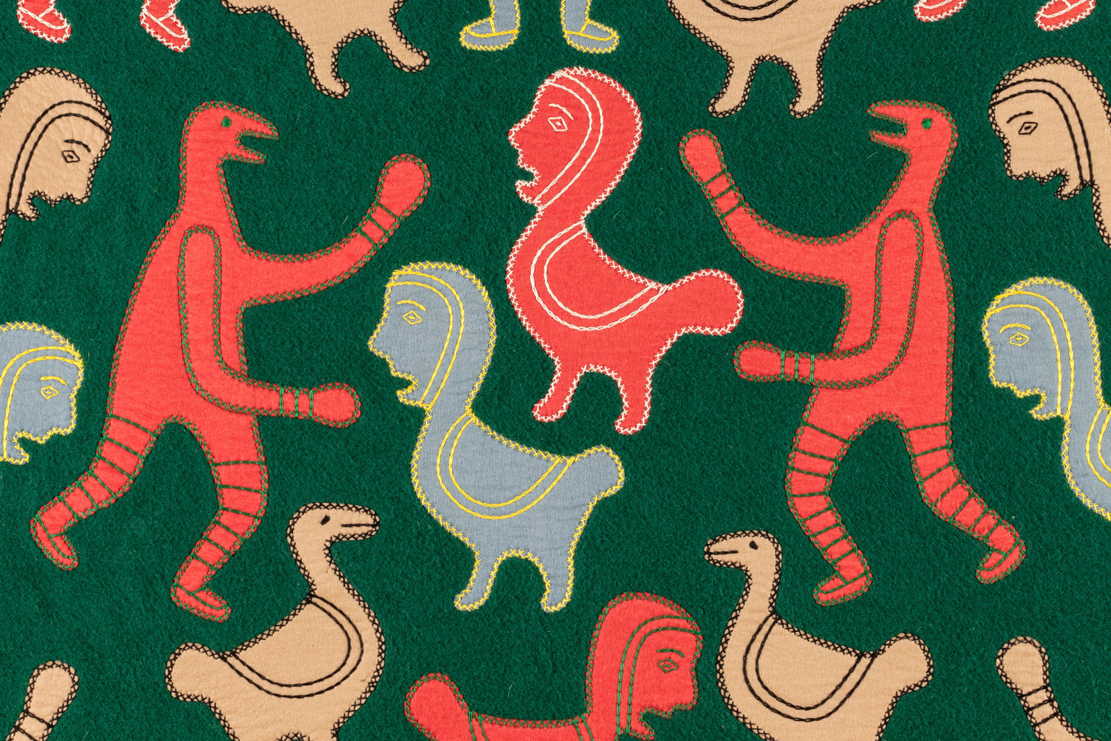 IRENE AVAALAAQIAQ TIKTAALAAQ (1941-) QAMANI'TUAQ (BAKER LAKE), Untitled (Shaman and Bird Spirits), c. mid to late 1970s