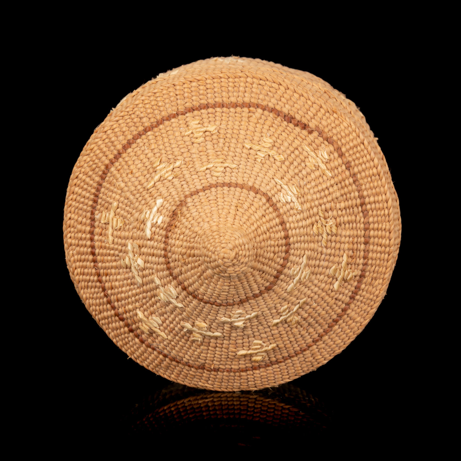 ISABEL RORICK (1955-) HAIDA, OLD MASSET, HAIDA GWAII, Winter Solstice (Snowflake Design Rattle Top Basket), c. 2011