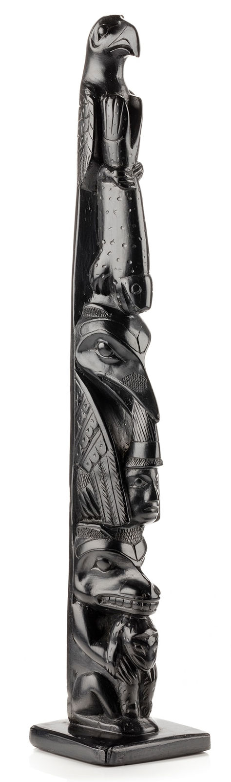 PROBABLY THOMAS MOODY (1877-1947) HAIDA, Model Totem Pole, c. 1920-1930