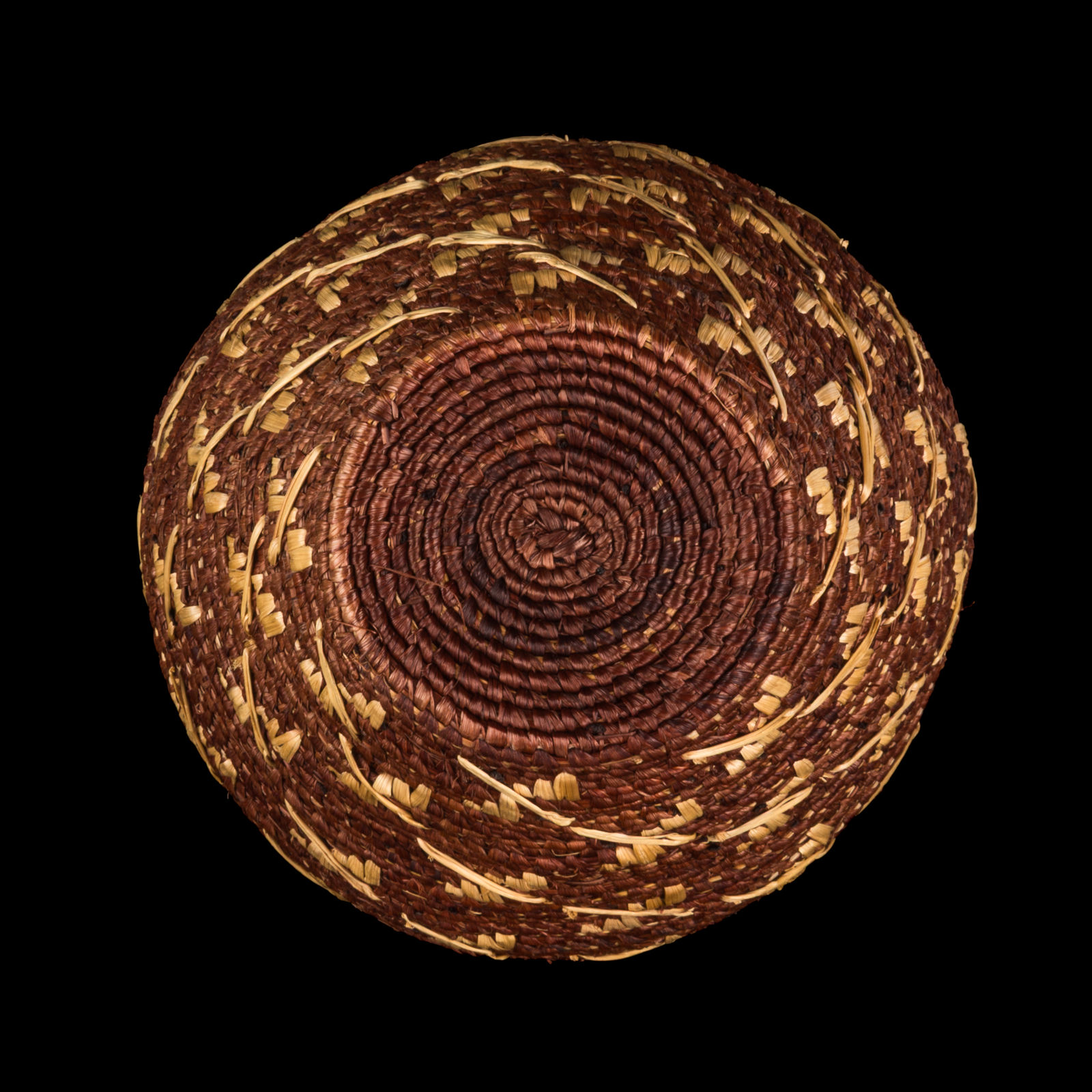 Attributed to NEVA MATHIAS (1958- ) CUP’IK, CHEVAK, ALASKA, Woven Lidded Basket with Dragonfly Design, c. 2000