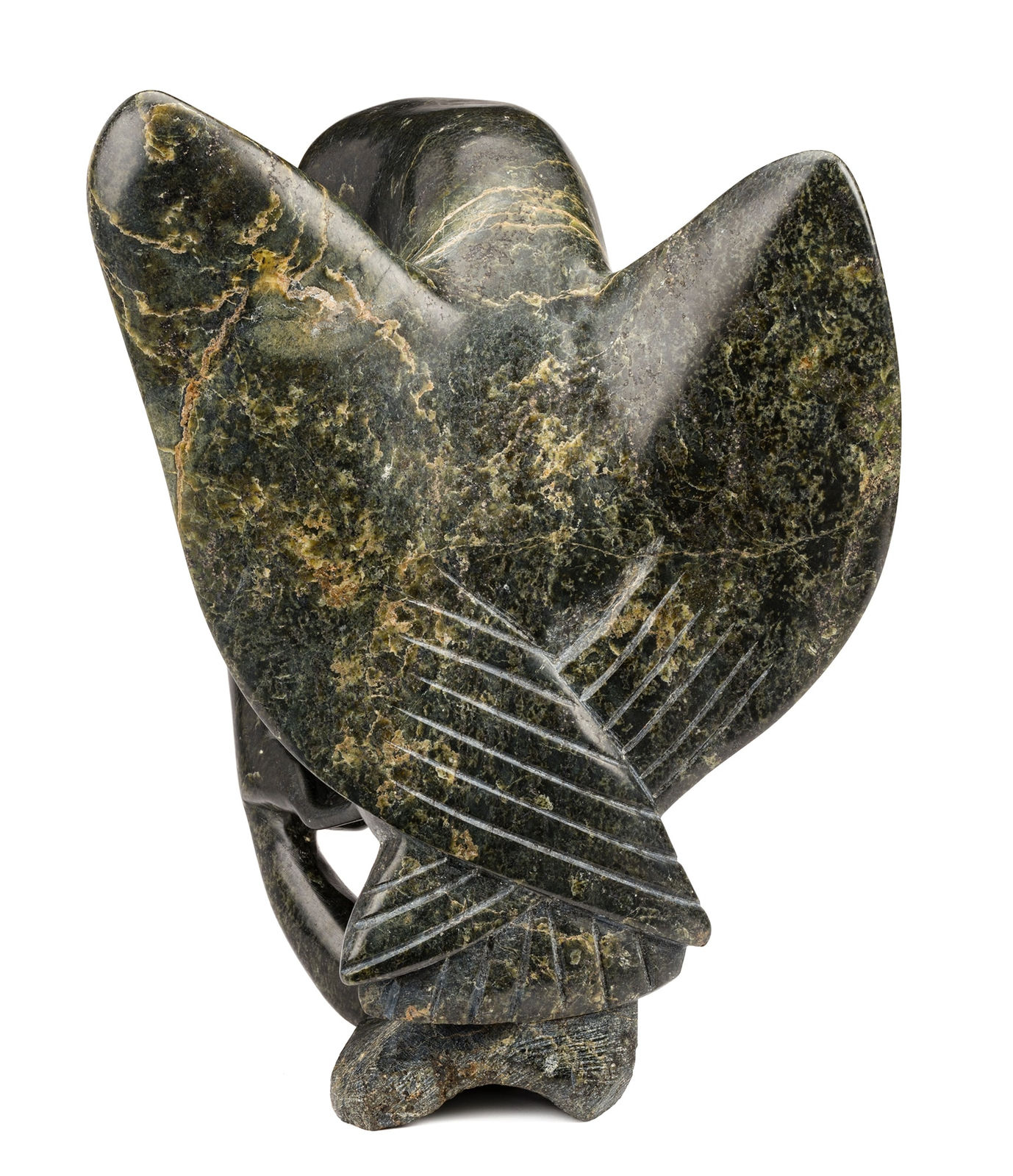 OSUITOK IPEELEE, R.C.A. (1922 or 1923-2005) KINNGAIT (CAPE DORSET, Owl and Ermine, 1980s