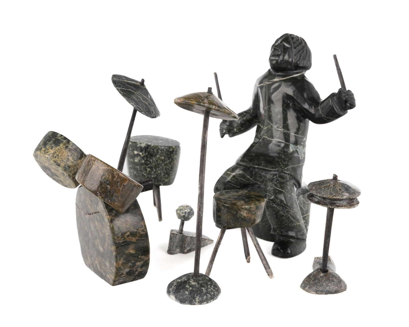 PITSEOLAK QIMIRPIK (1986-) KINNGAIT (CAPE DORSET), Drummer, 2000s